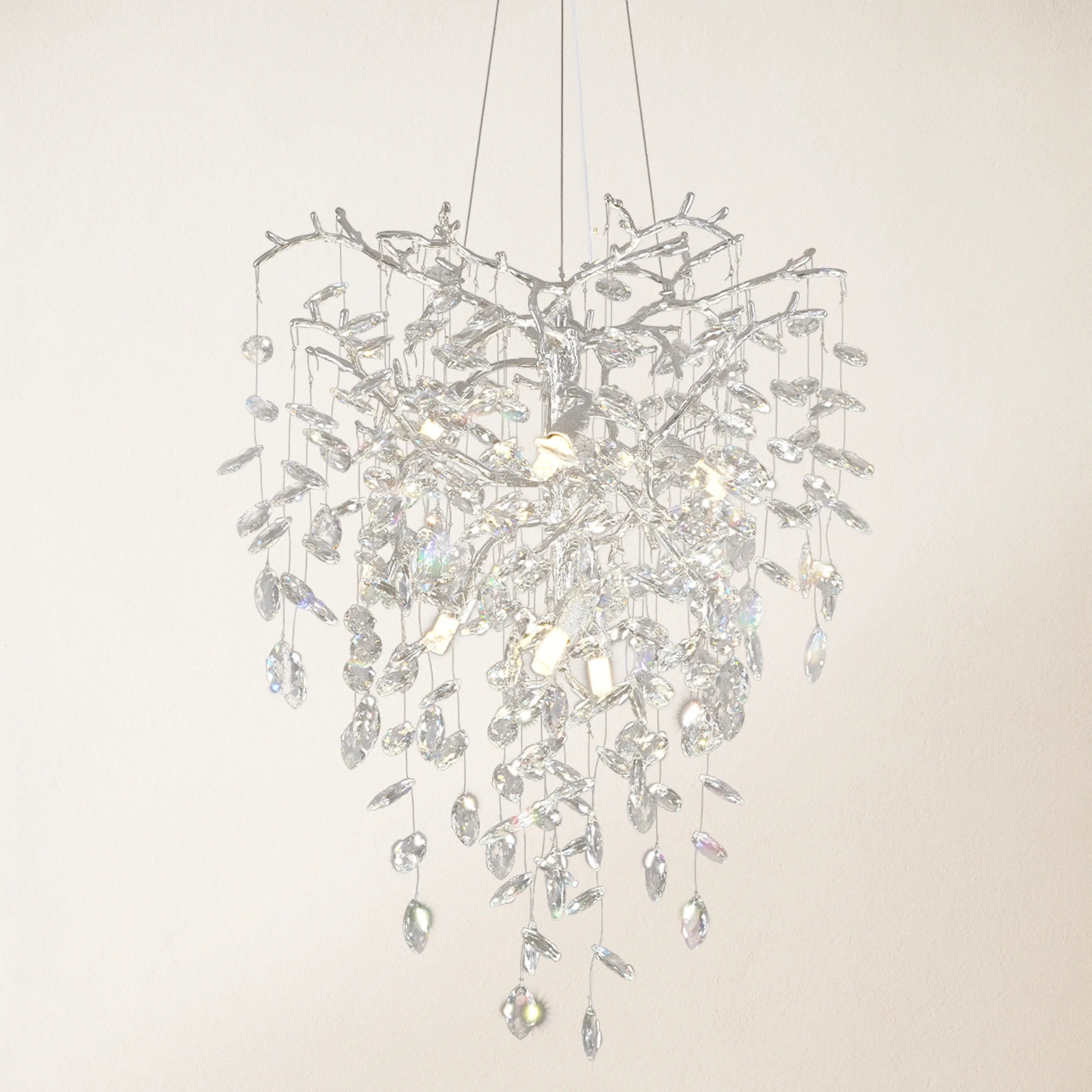 Frostleaf Crystal Grand Cascade Branches Chandelier 53.3cm D