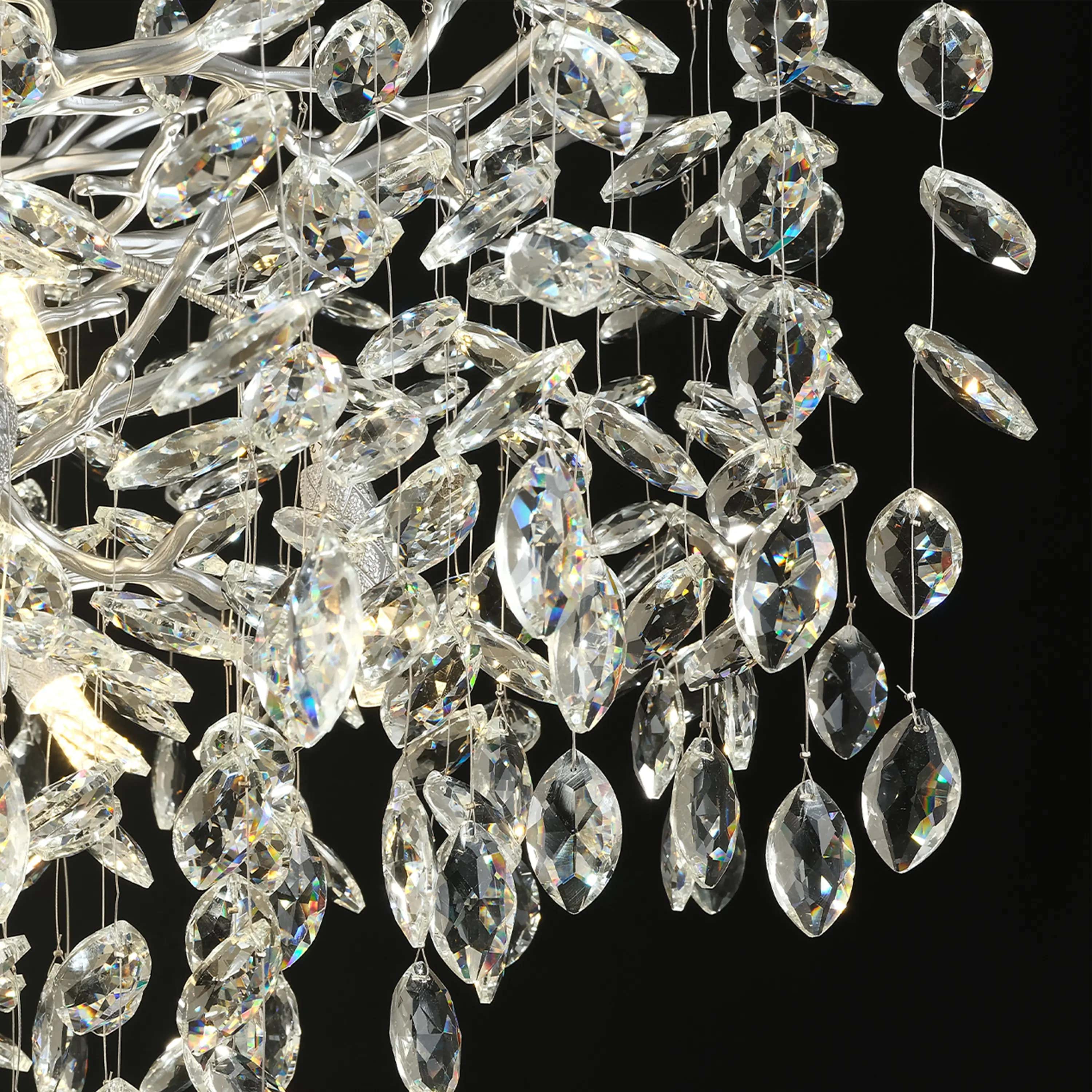 Frostleaf Crystal Grand Cascade Branches Chandelier 53cm D