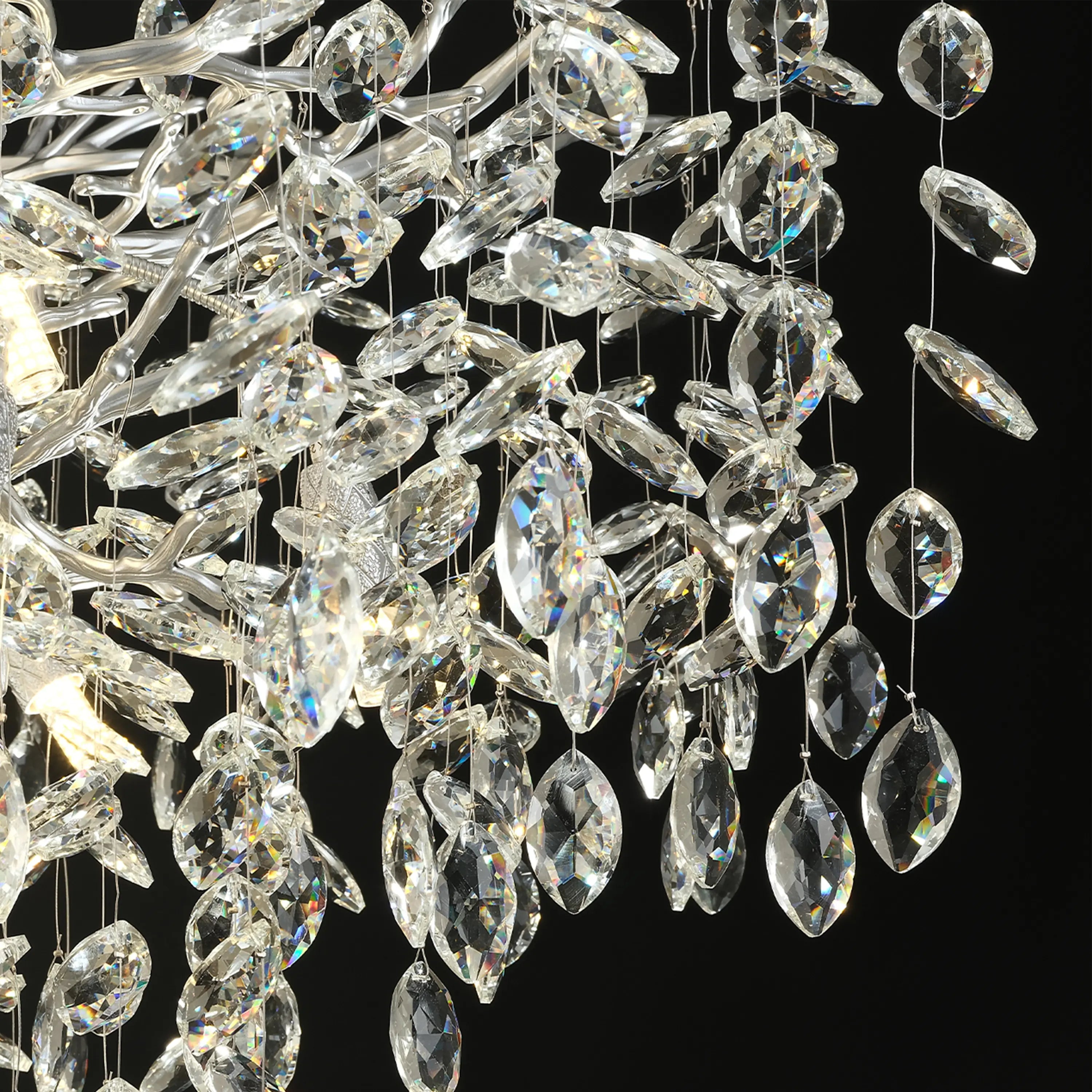 Frostleaf Crystal Grand Cascade Branches Chandelier 53cm D