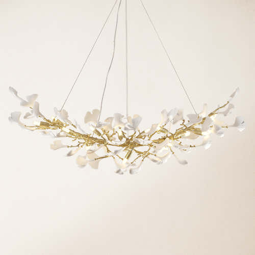 Twilight Branches Ceramic Glow Rectangular Chandelier 140cm L