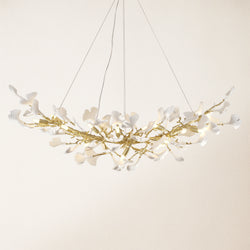 Twilight Branches Ceramic Glow Rectangular Chandelier 140cm L
