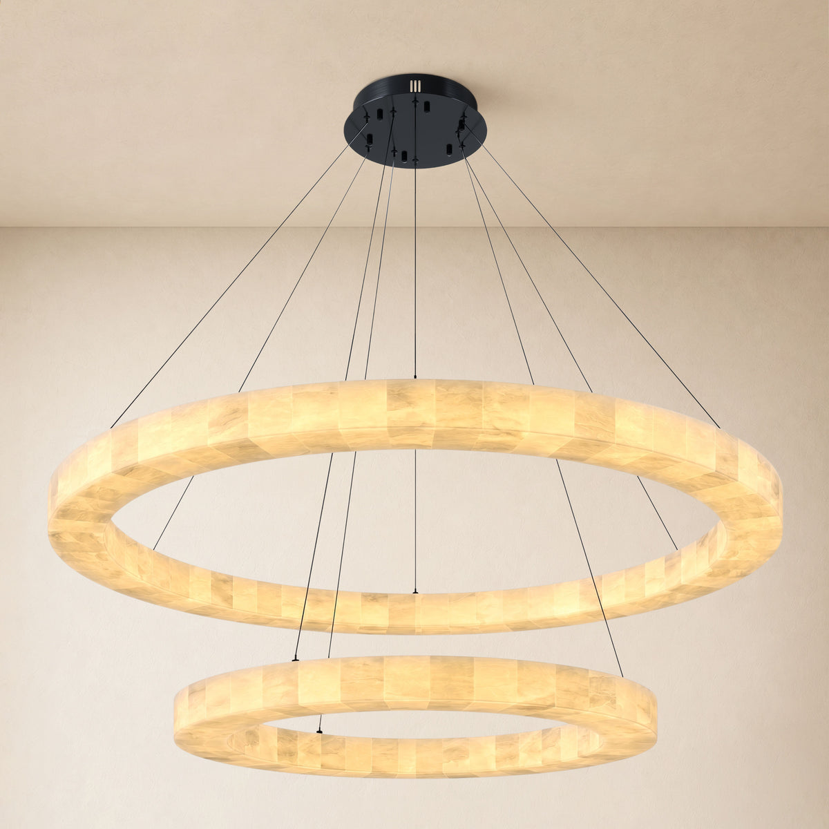 Soluna Alabaster 2 Tiered Custom Round Chandelier