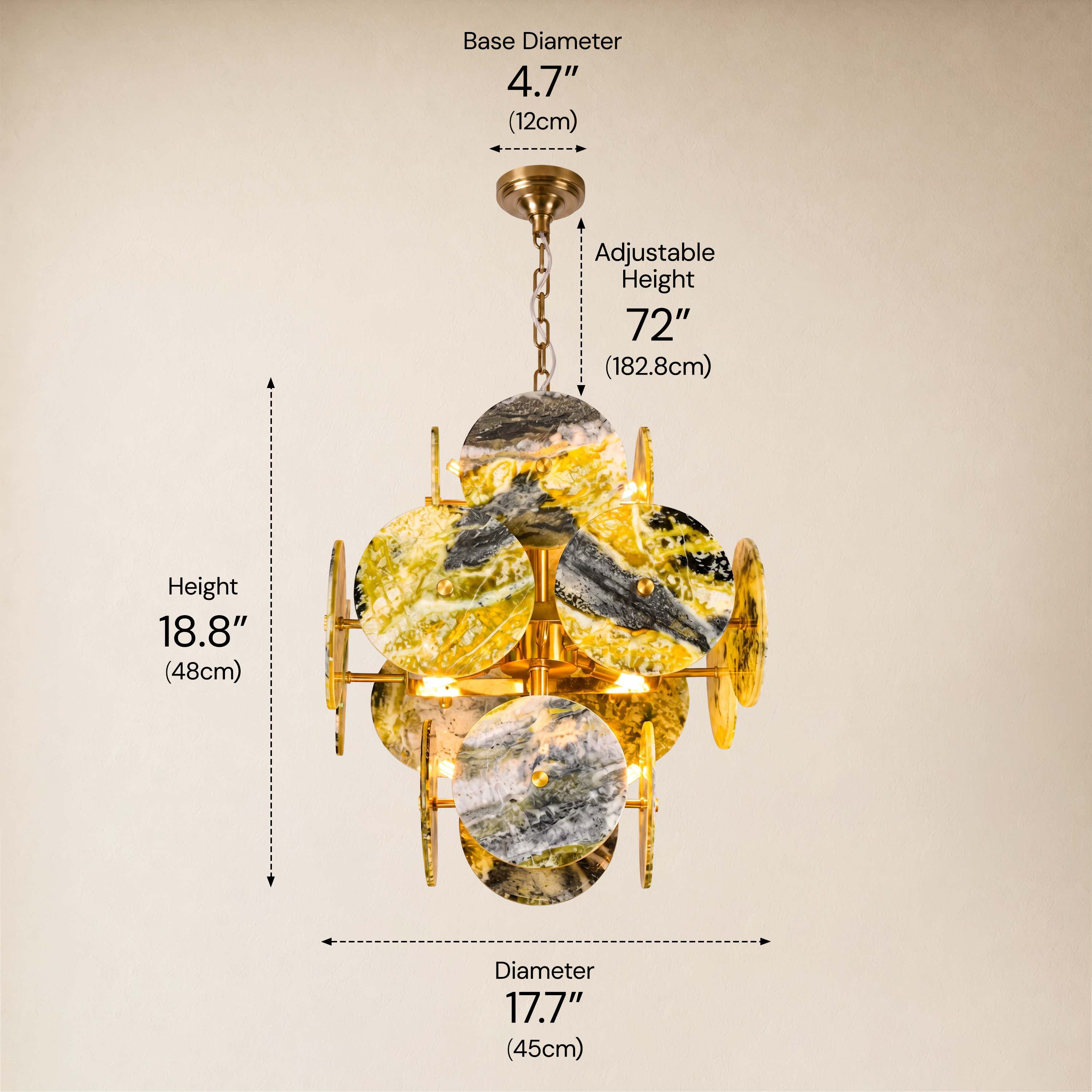 Pietra Green Marble Pendant 17.7"D