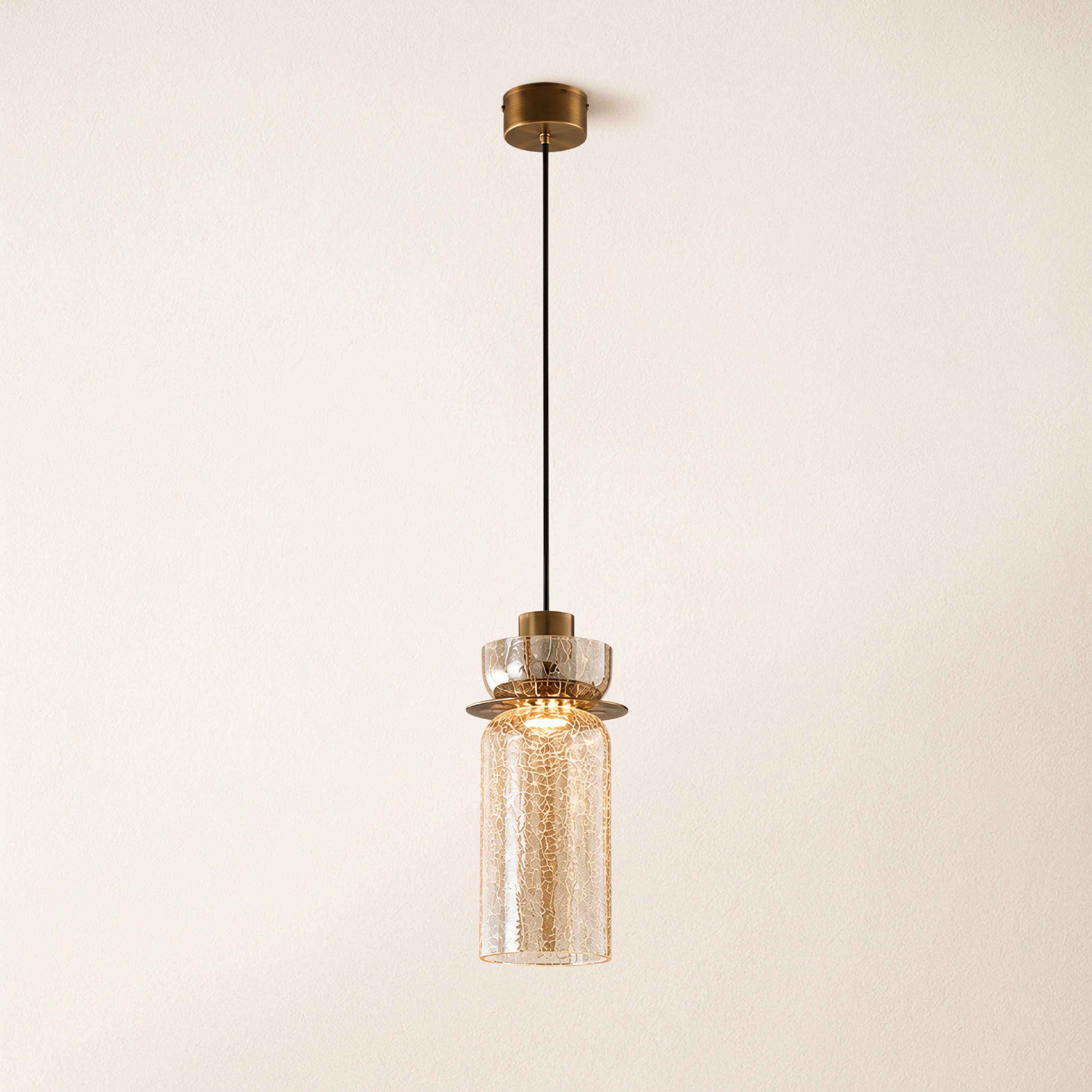 Zendria Crackle Glass Pendant Light