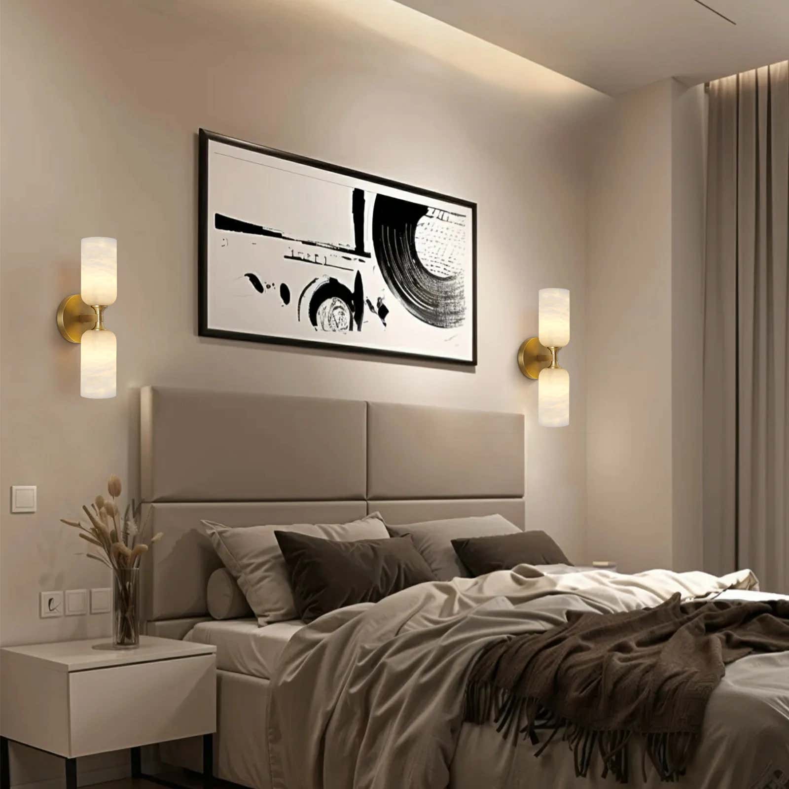 Axis Alabaster Wall Sconce 14"H