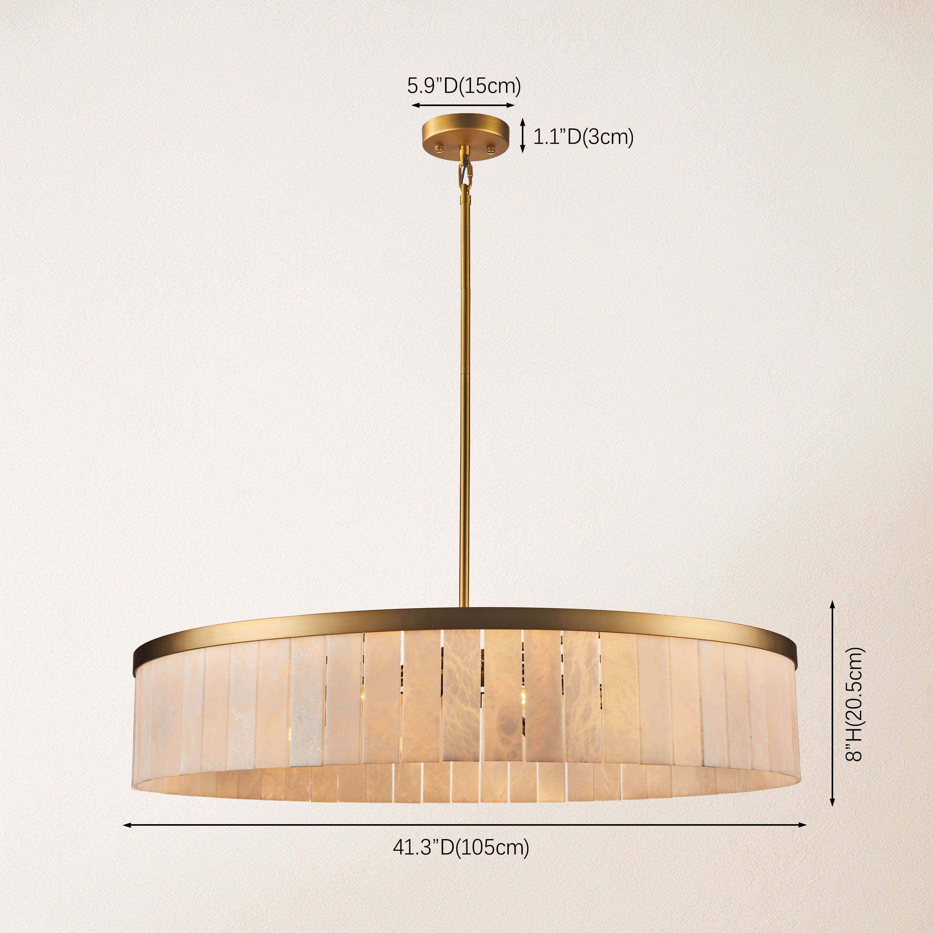 Janina Alabaster Round Chandelier 105cm D