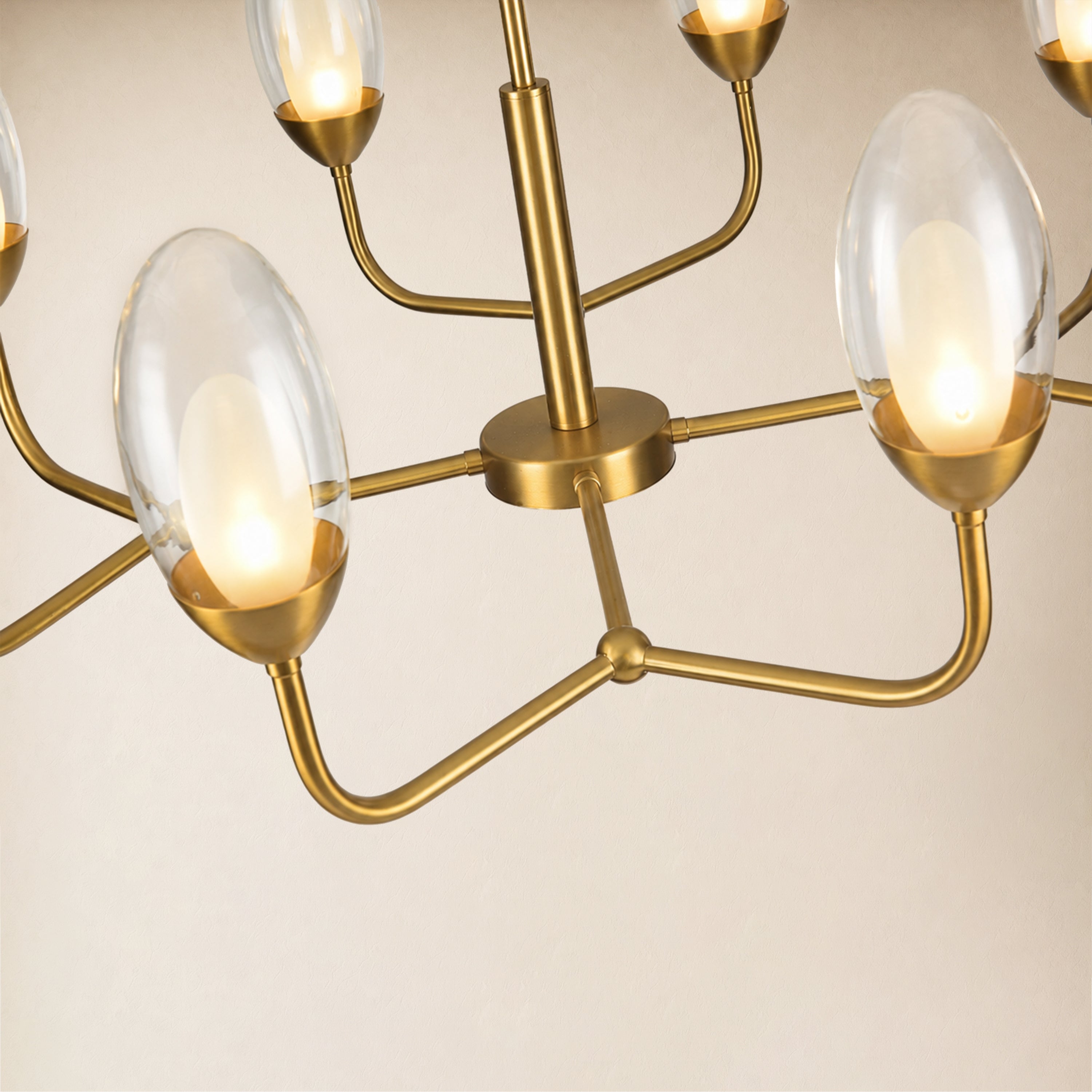 Cressa Oval Glass Round Chandelier 37"D#Finish_Gold