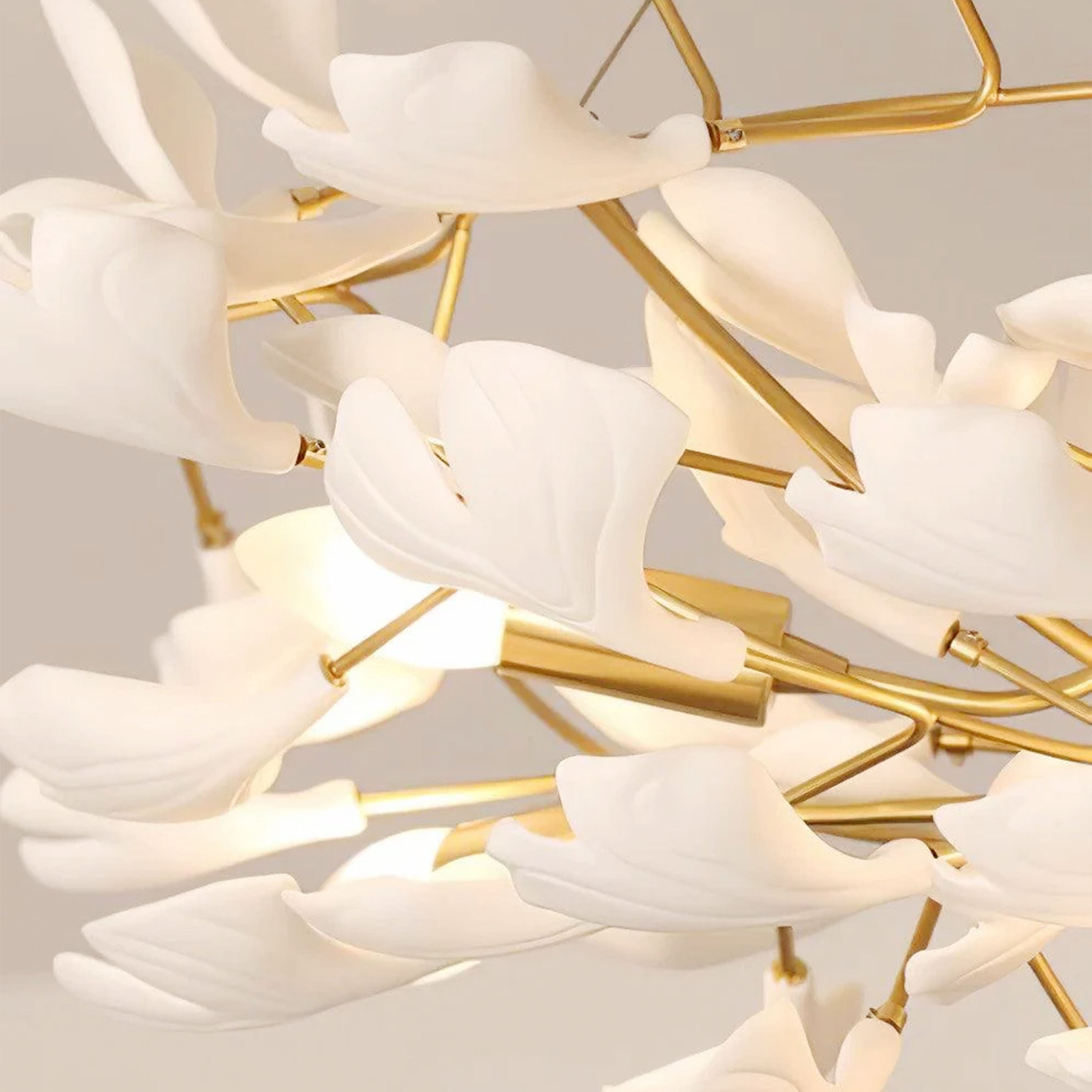 Twilight Branches Ceramic Ginkgo Chandelier 85cm D