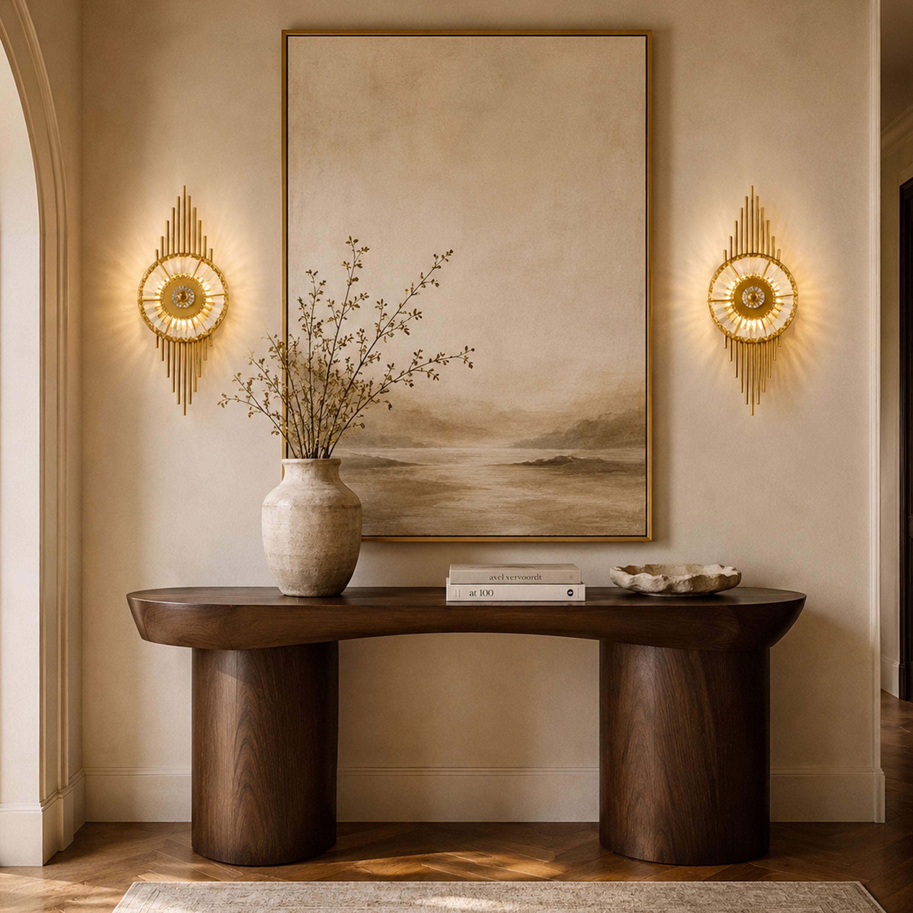 Axionna Crystal Gear Wall Sconce