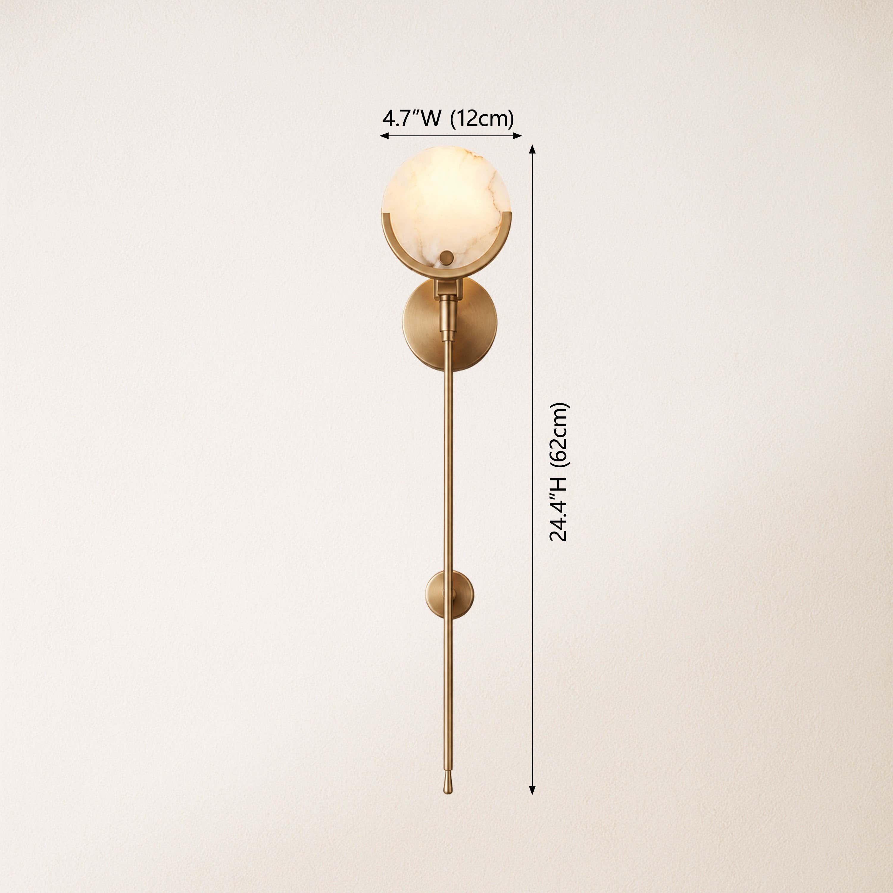 Alabaster Ava Brass Wall Lamp