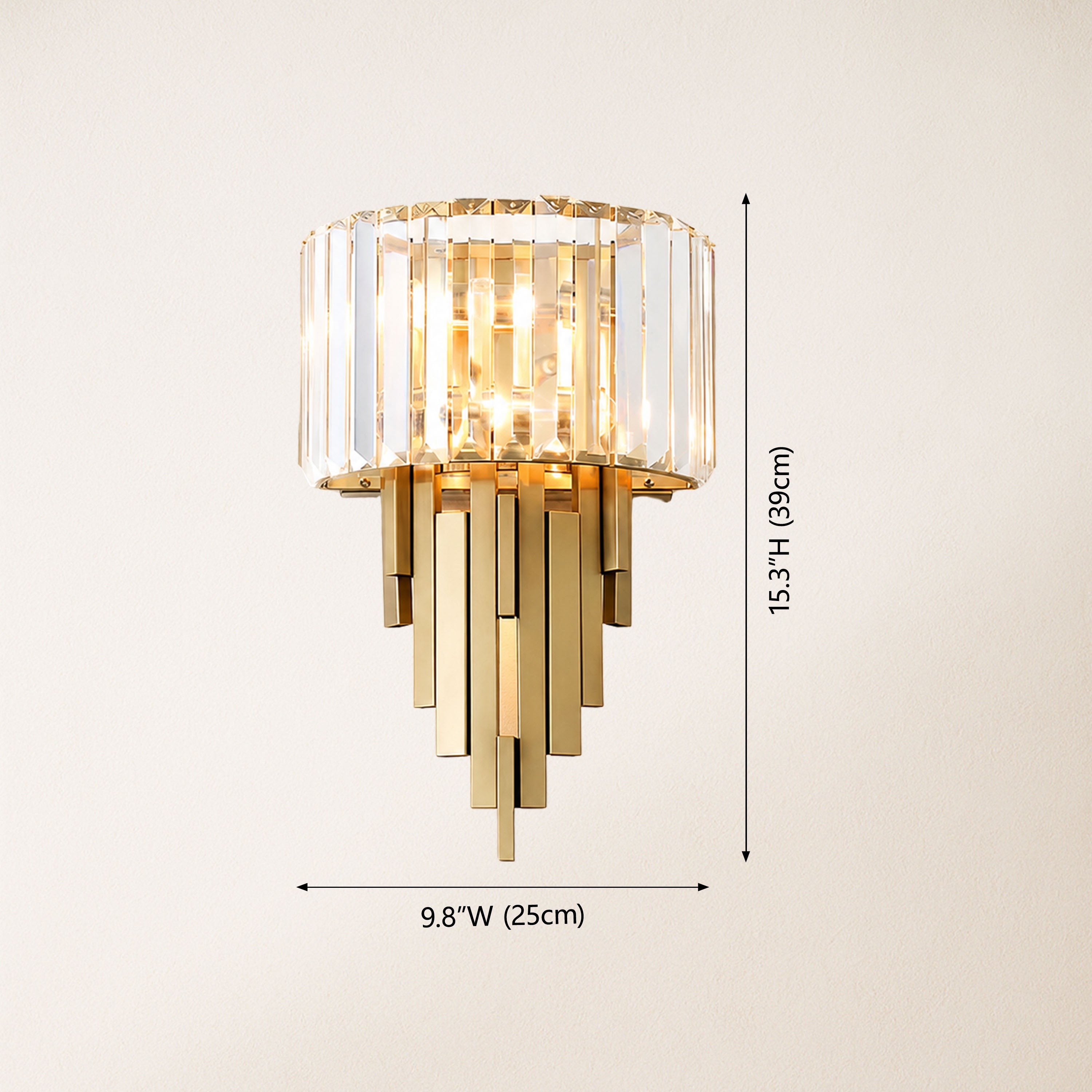 Solvoria Crystal Stepped Column Wall Sconce
