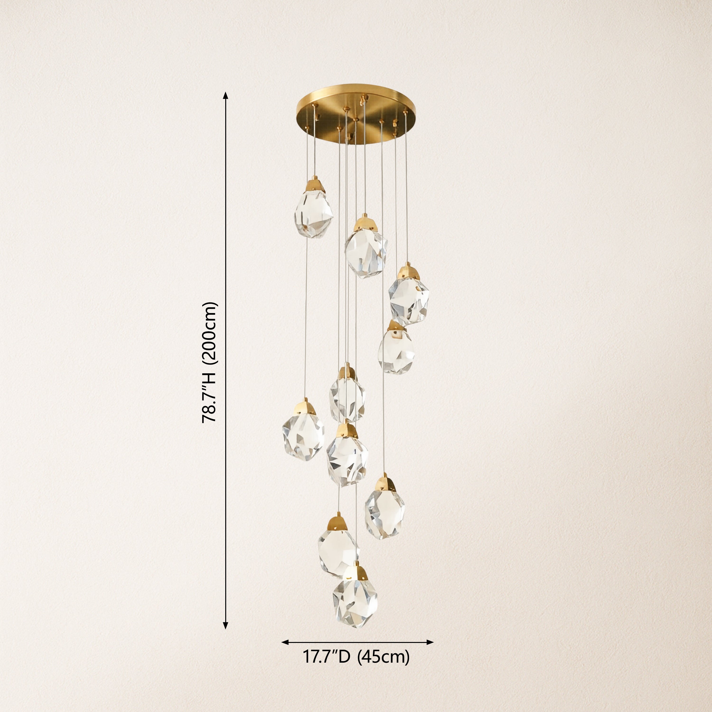 Aurelium Crystal Staircase Round Chandelier