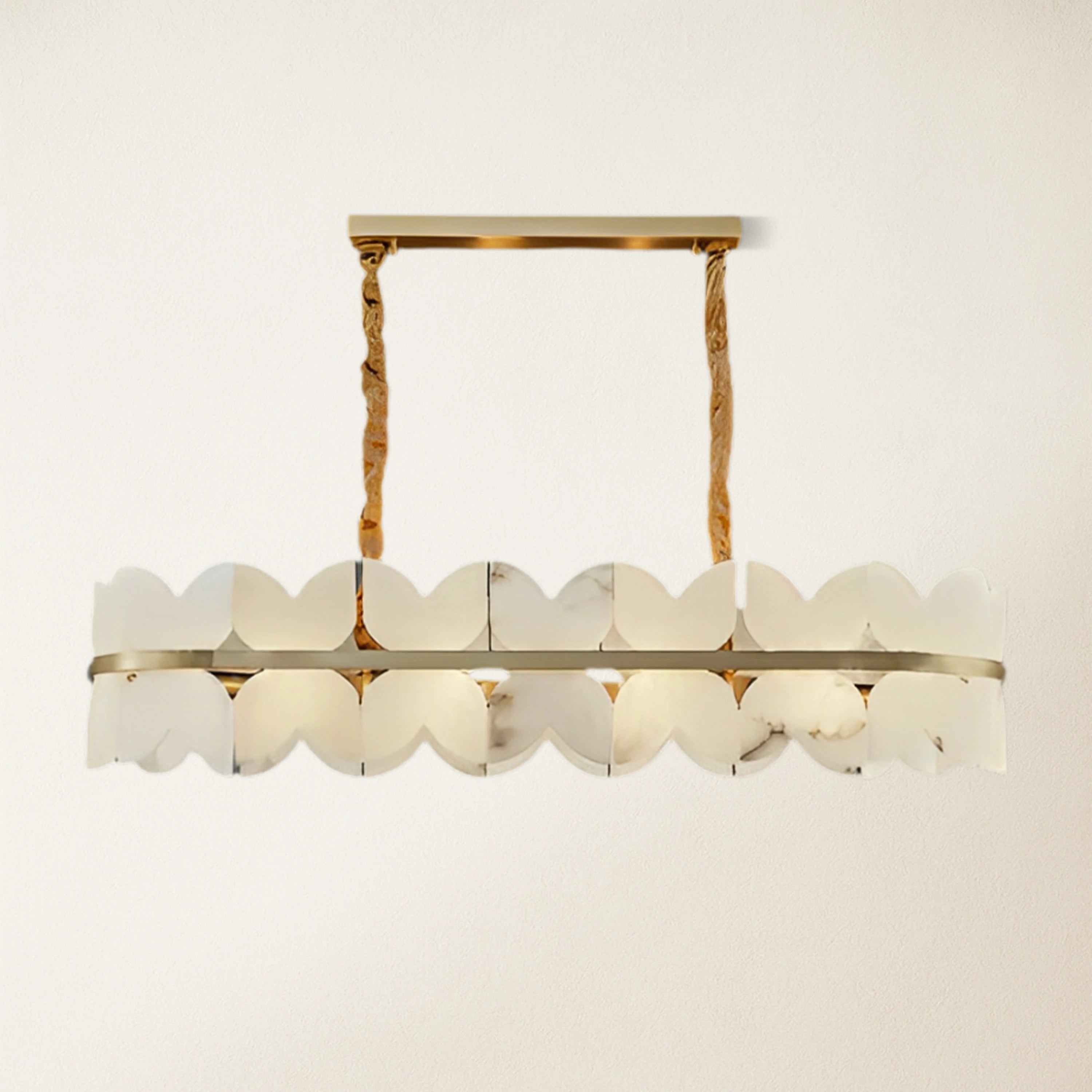 Cloudscape Alabaster Single-Tier Brass Chandelier 100cm W
