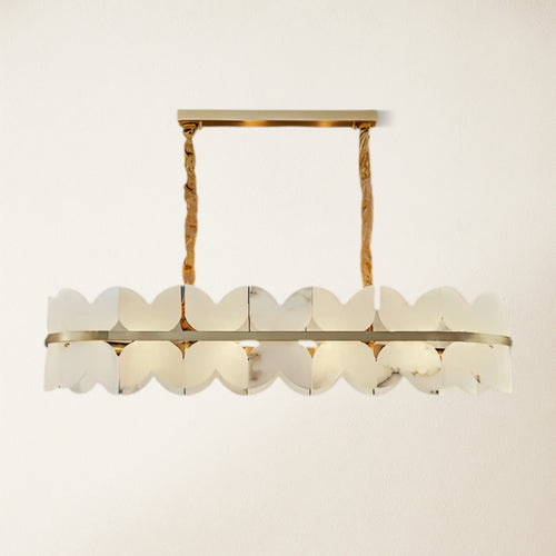 Cloudscape Alabaster Single-Tier Brass Chandelier 100cm W