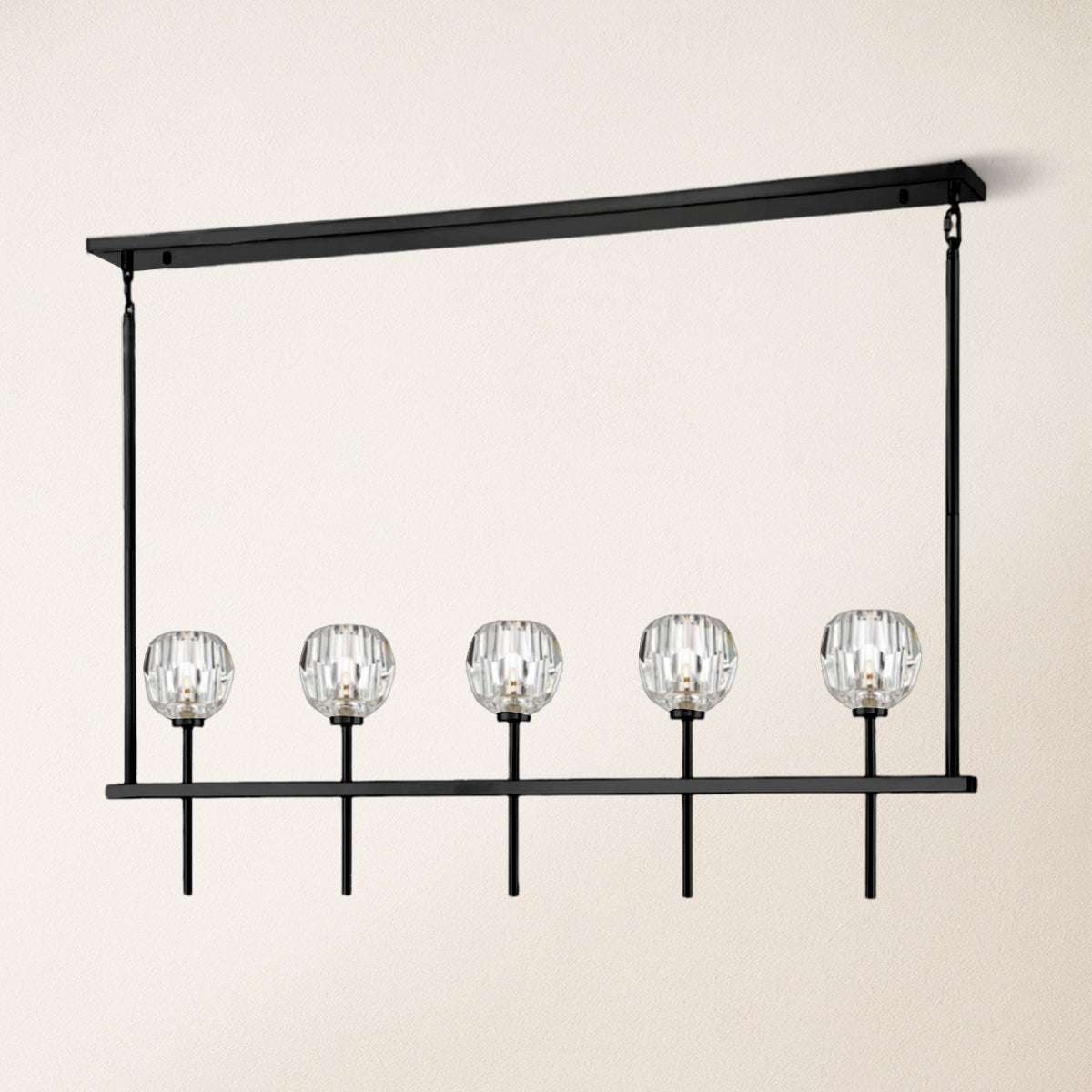 Parisian Crystal Linear Chandelier 117 cm L