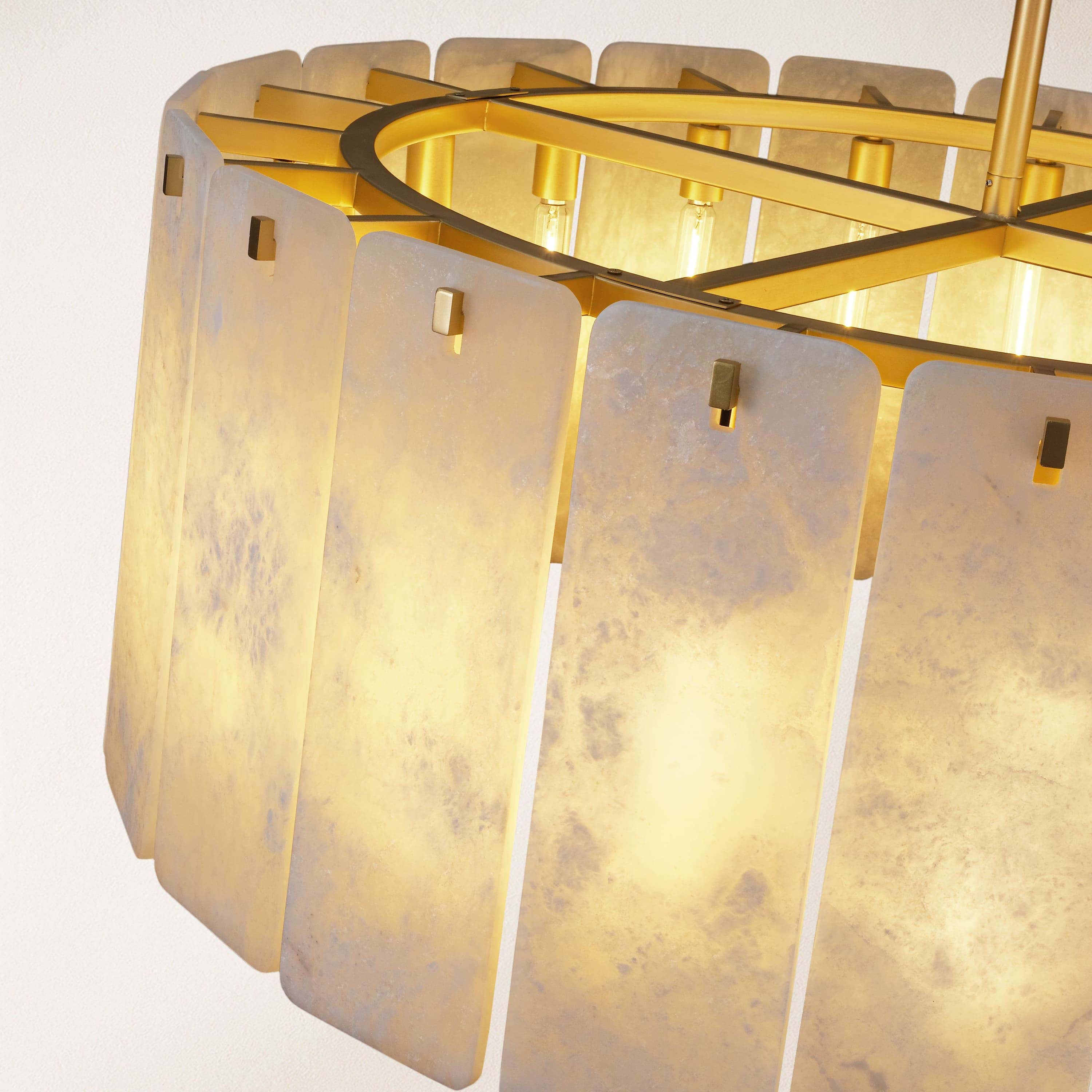 Lunara Alabaster Round Chandelier 91 cm W