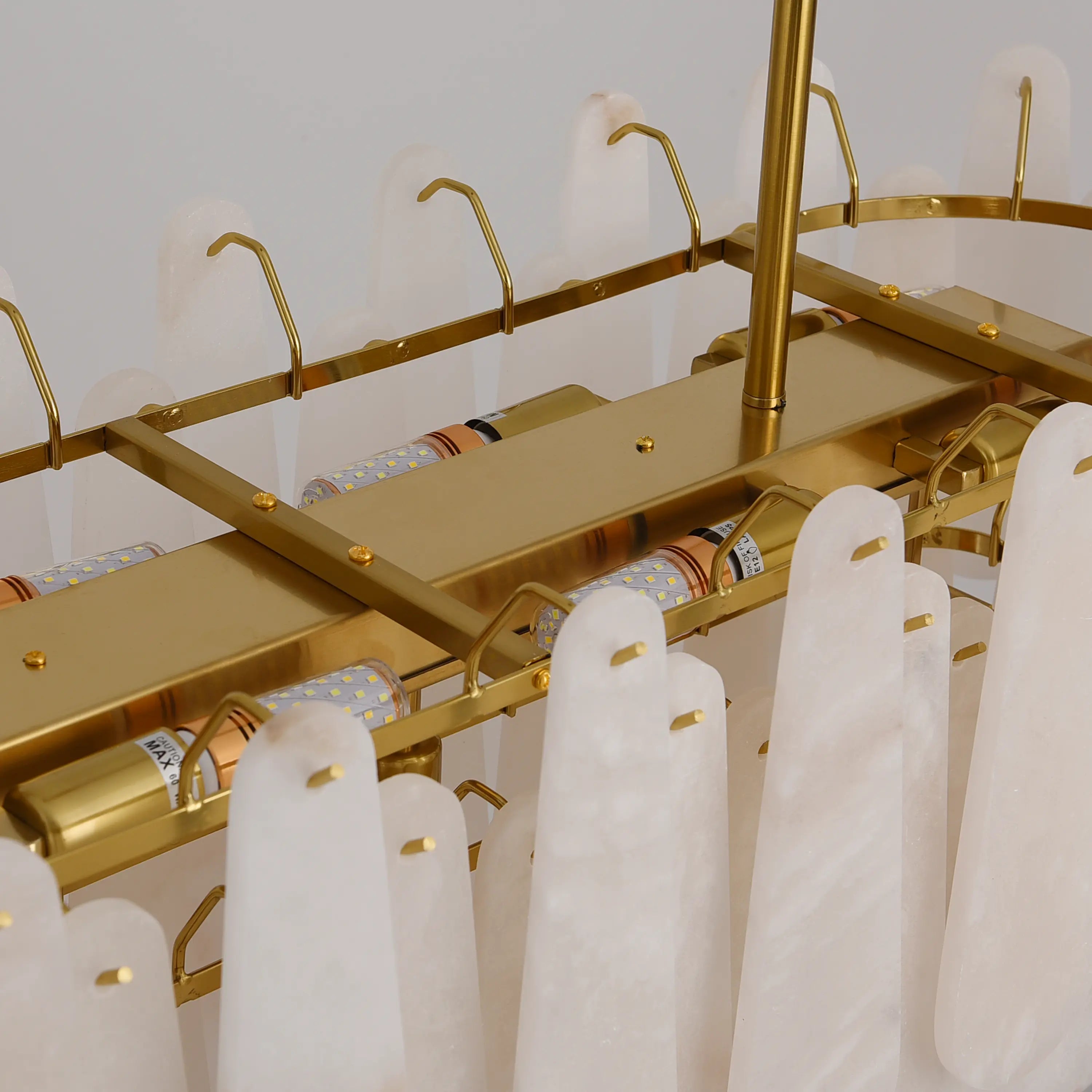 Caldera Alabaster Rectangular Chandelier 40"