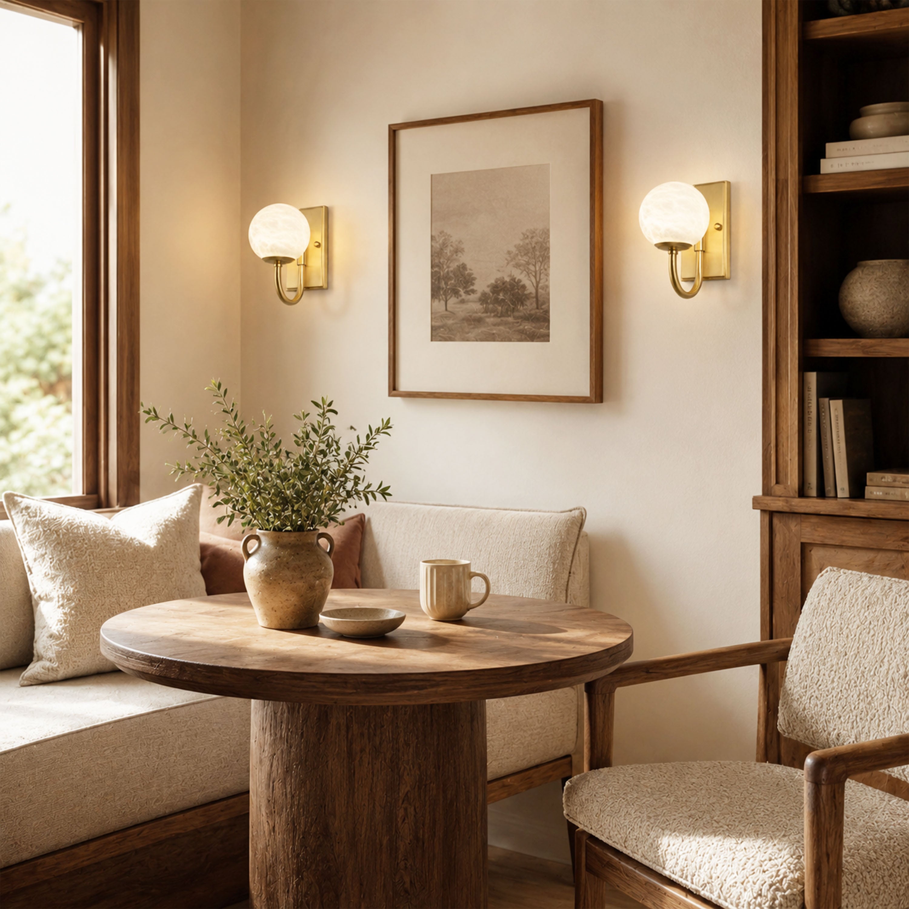 Solara Alabaster Globe Wall Sconce