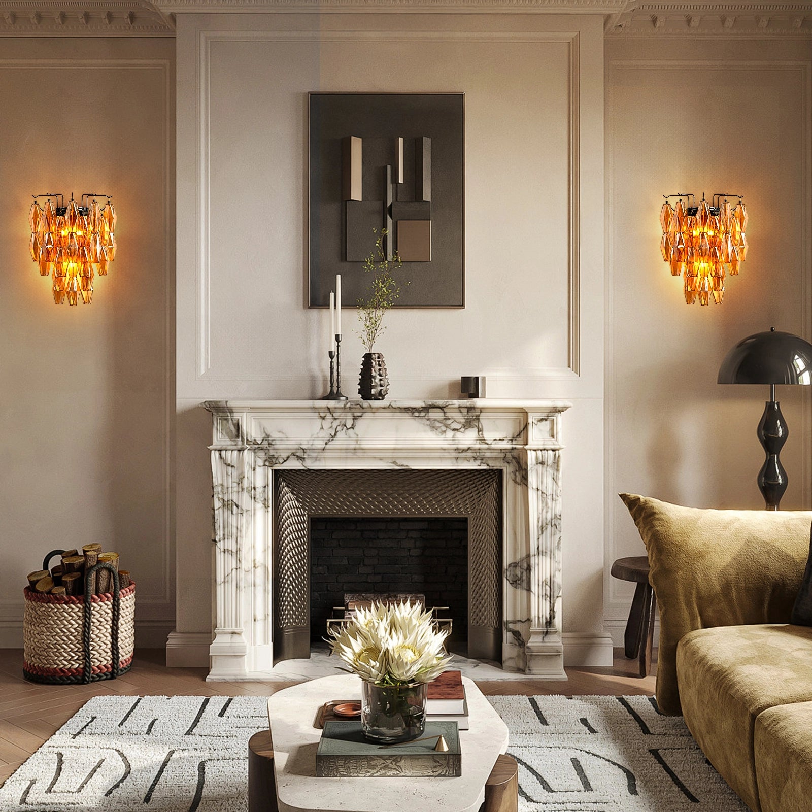 Celestial Drop Glass Wall Sconce 50cm H