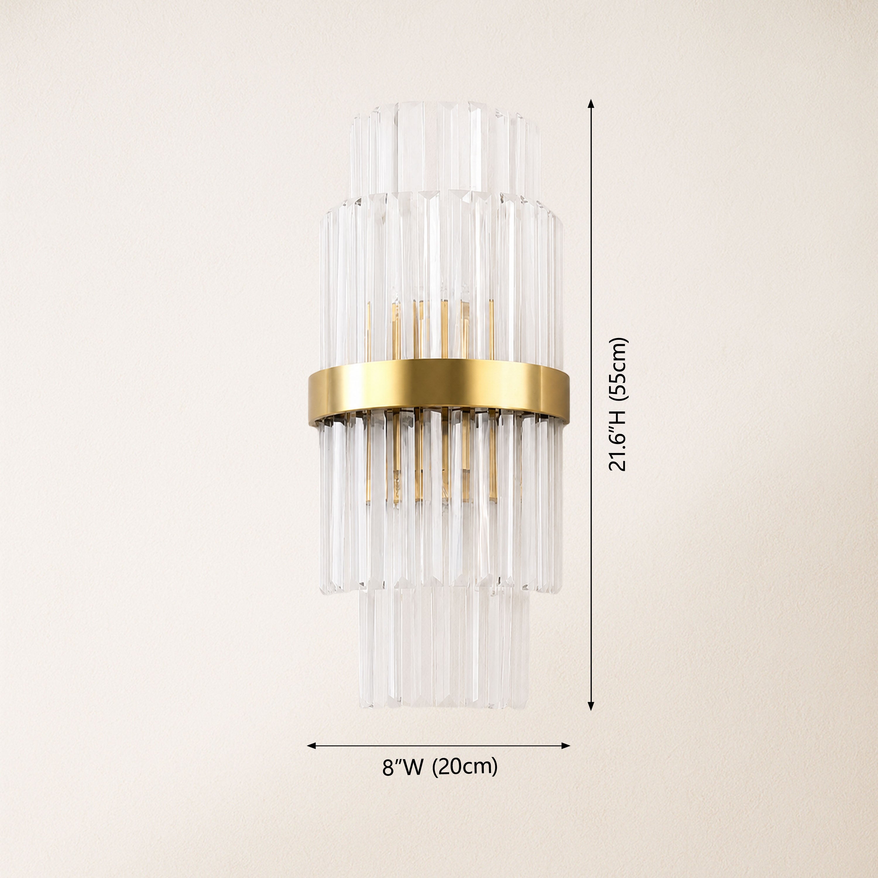 Oryana Crystal Icicle 2-Tier Wall Sconce 7.9"