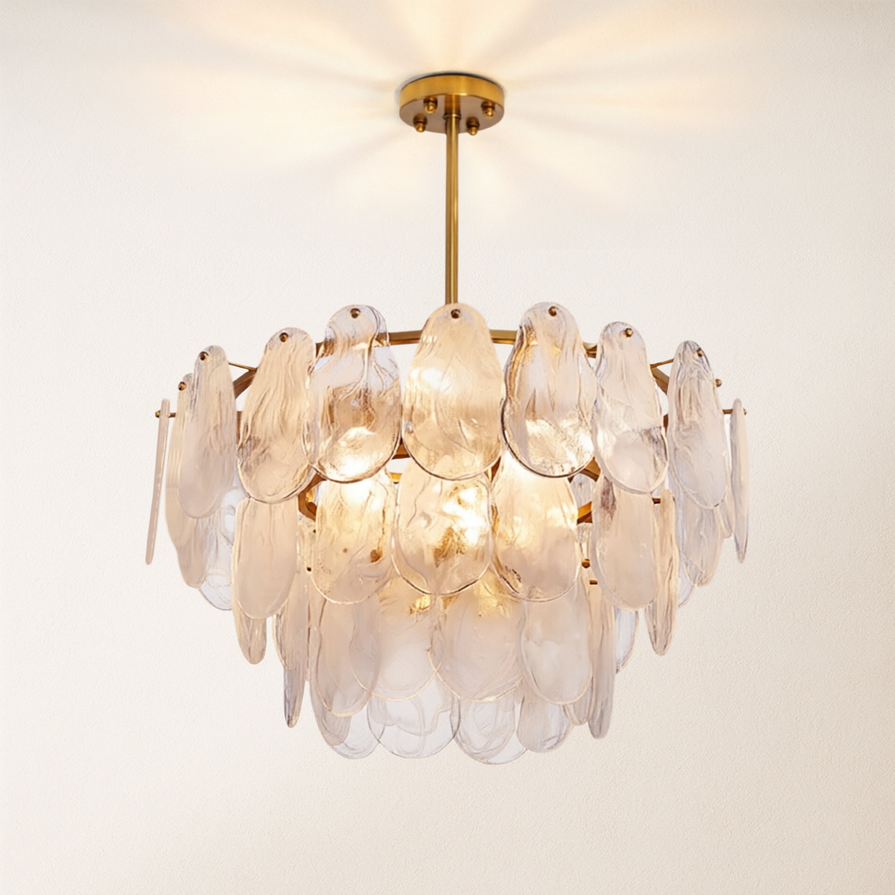 Elaris Glass Cloud Tiered Chandelier 60cm D
