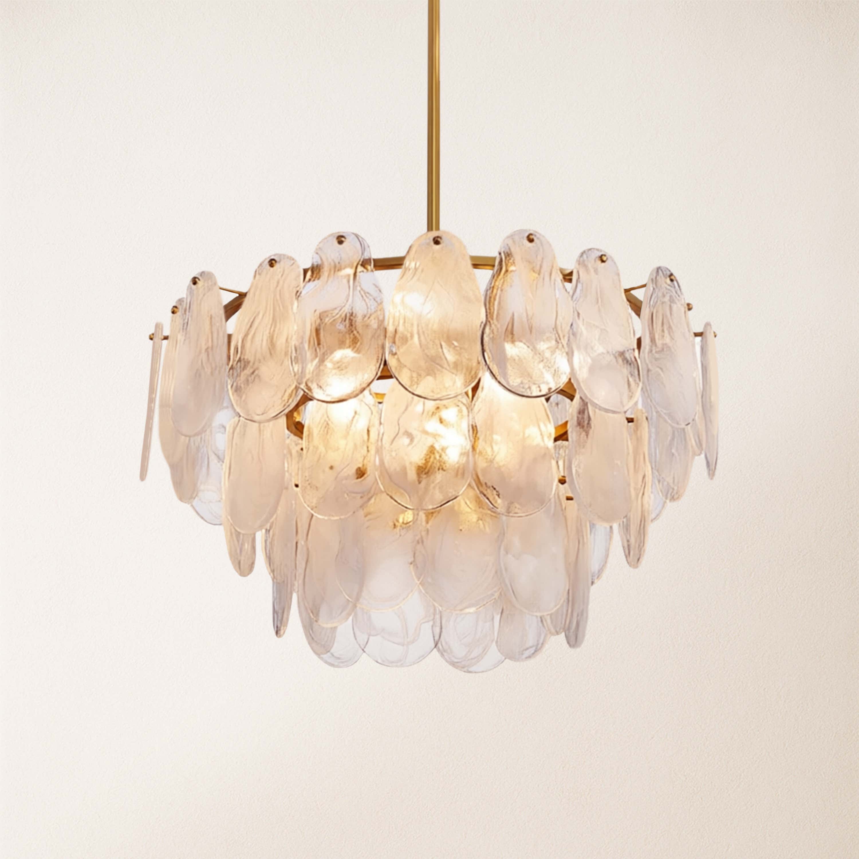 Elaris Glass Cloud Tiered Chandelier 60cm D