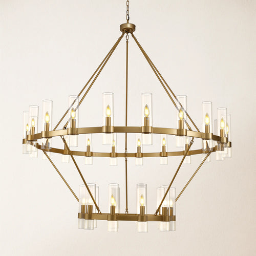 Cylora Glass Tube 2-Tier Round Chandelier 152cm
