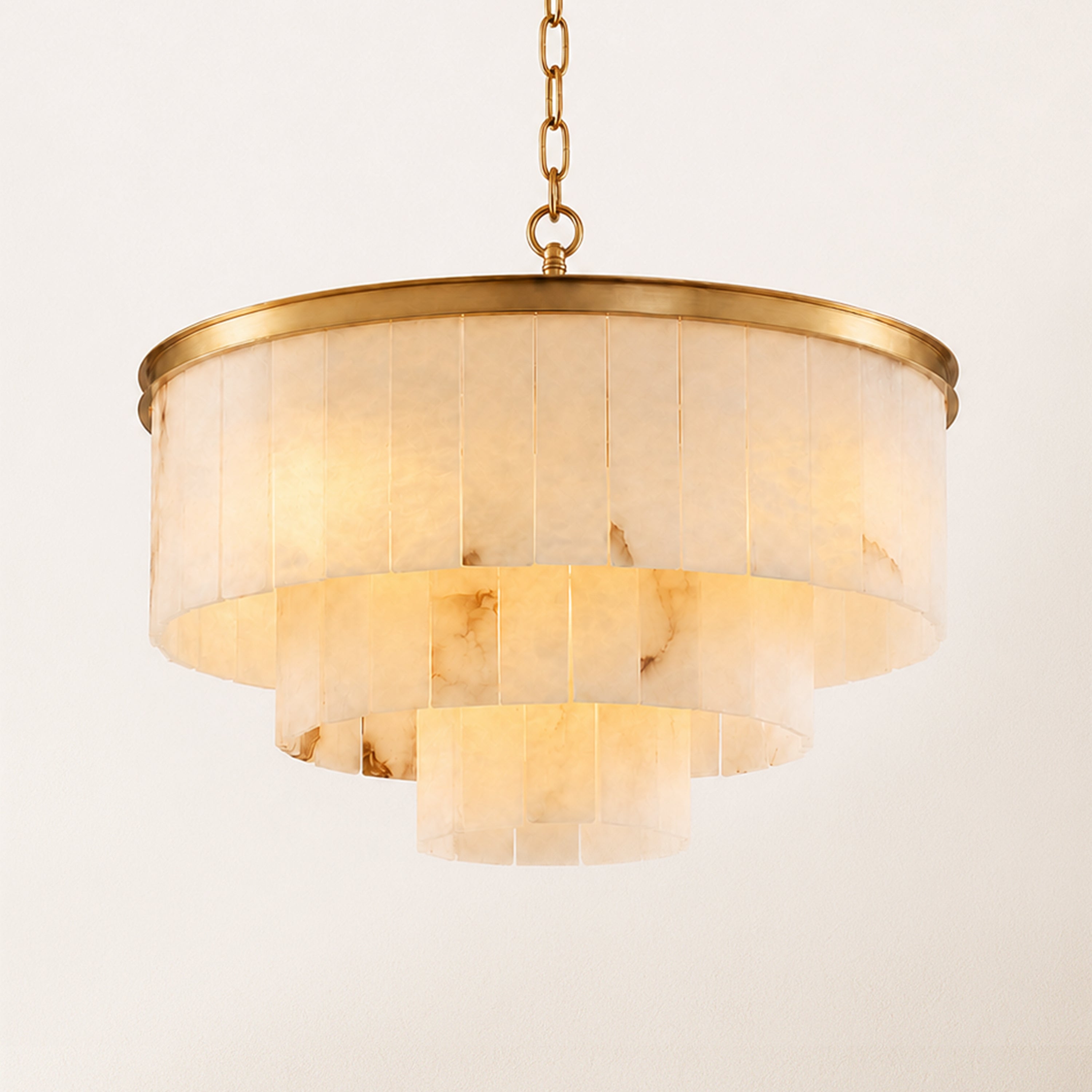 Montrava Alabaster Tiered Round Chandelier