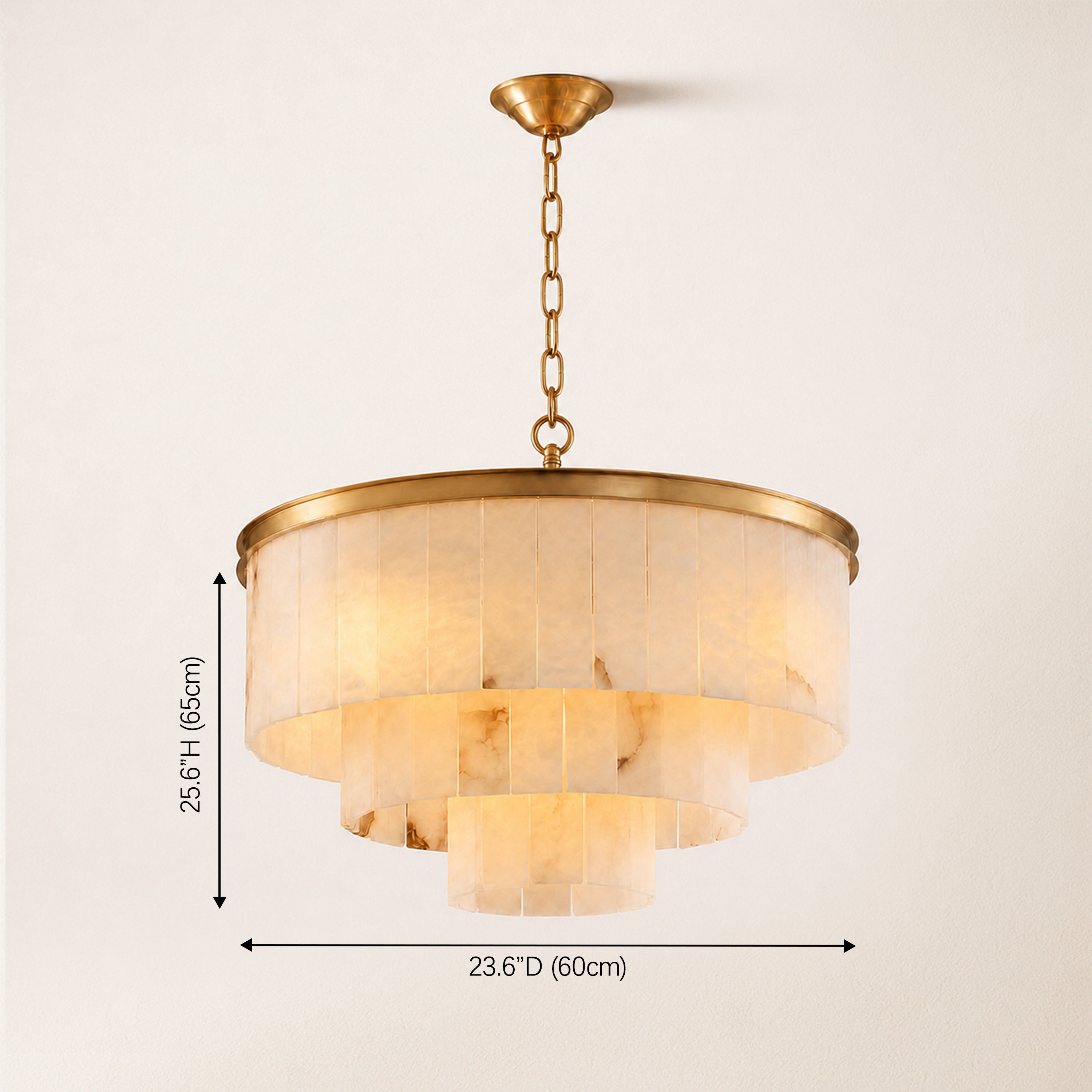 Montrava Alabaster Tiered Round Chandelier