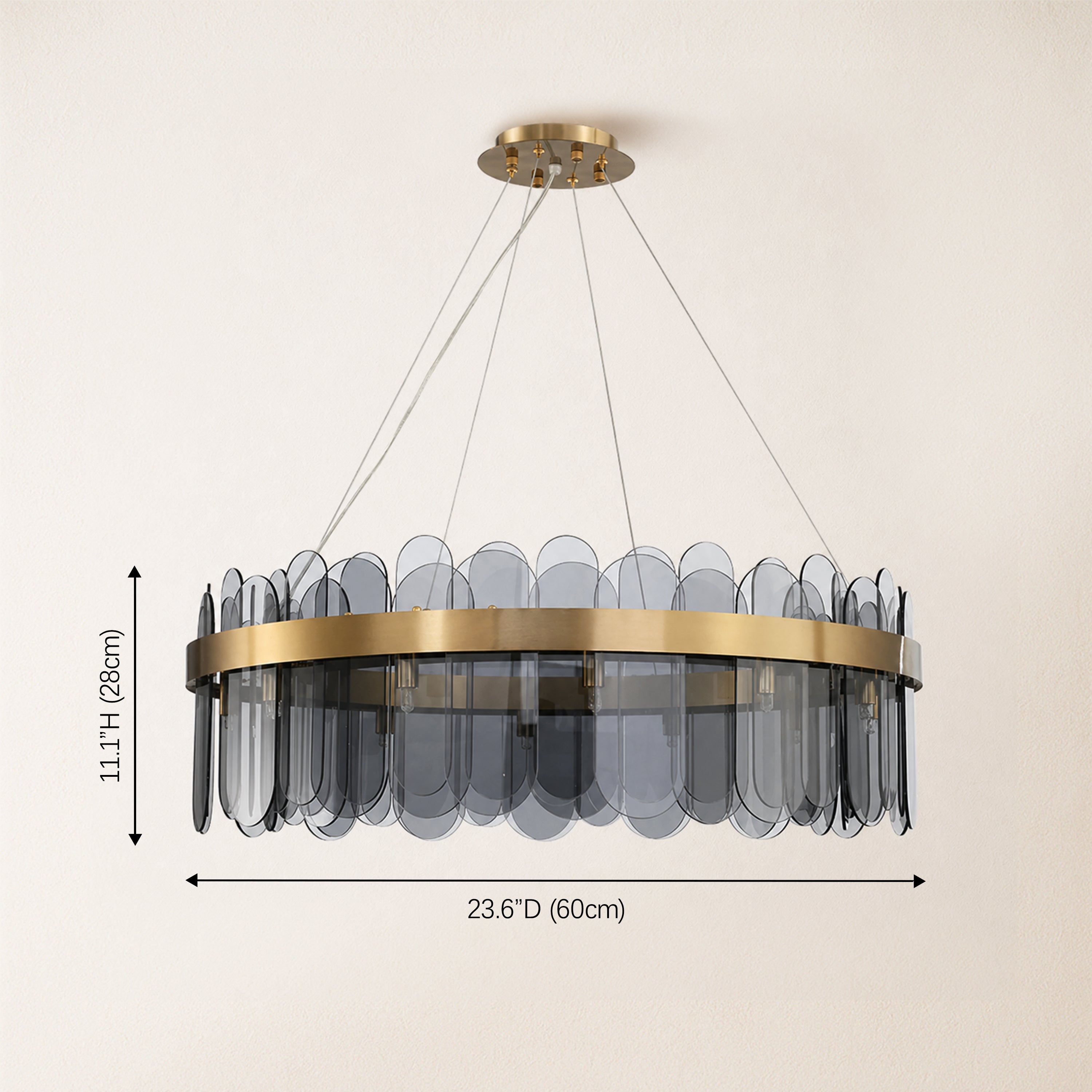 Prismora Glass Round Chandelier