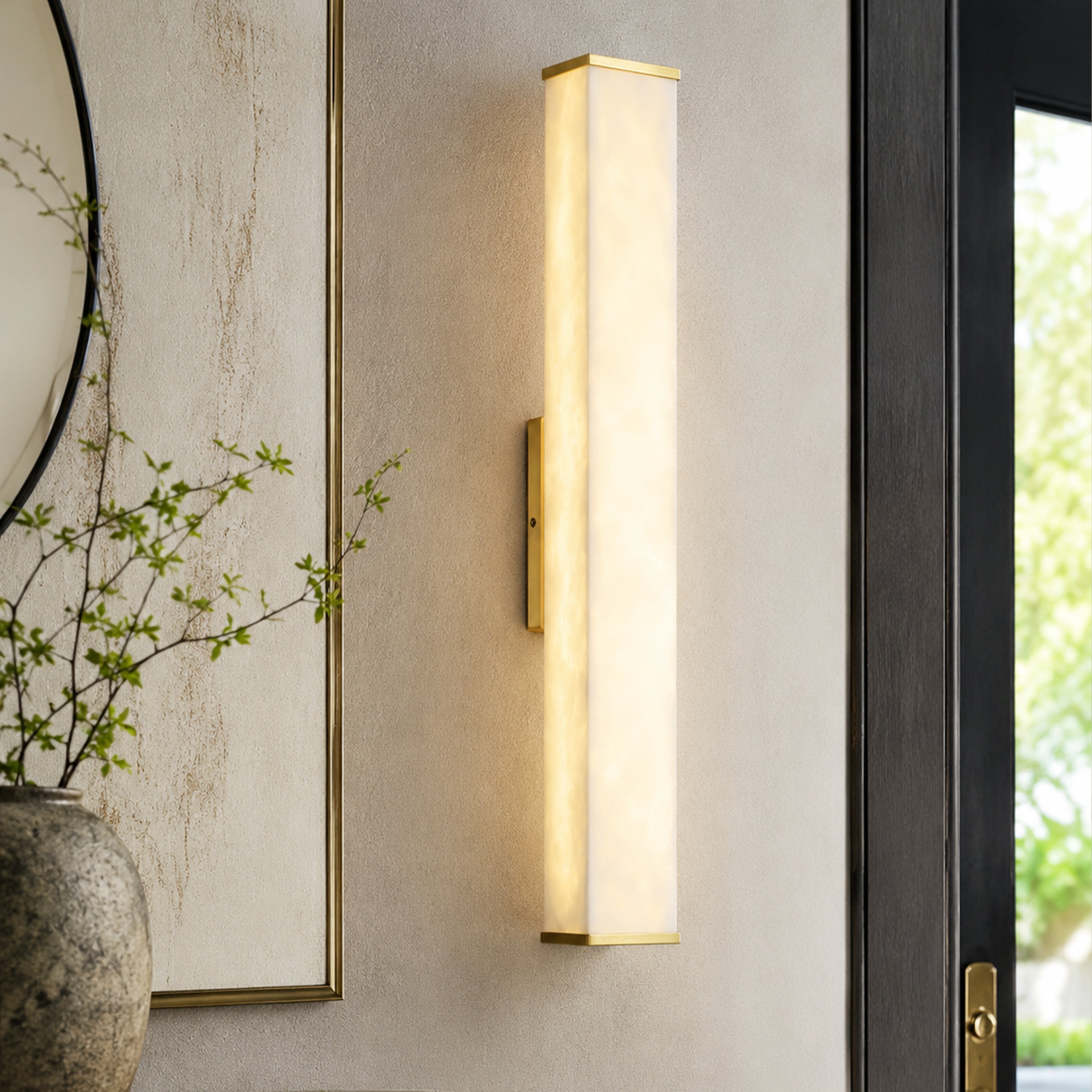 Valoria Alabaster Rectangular Wall Sconce