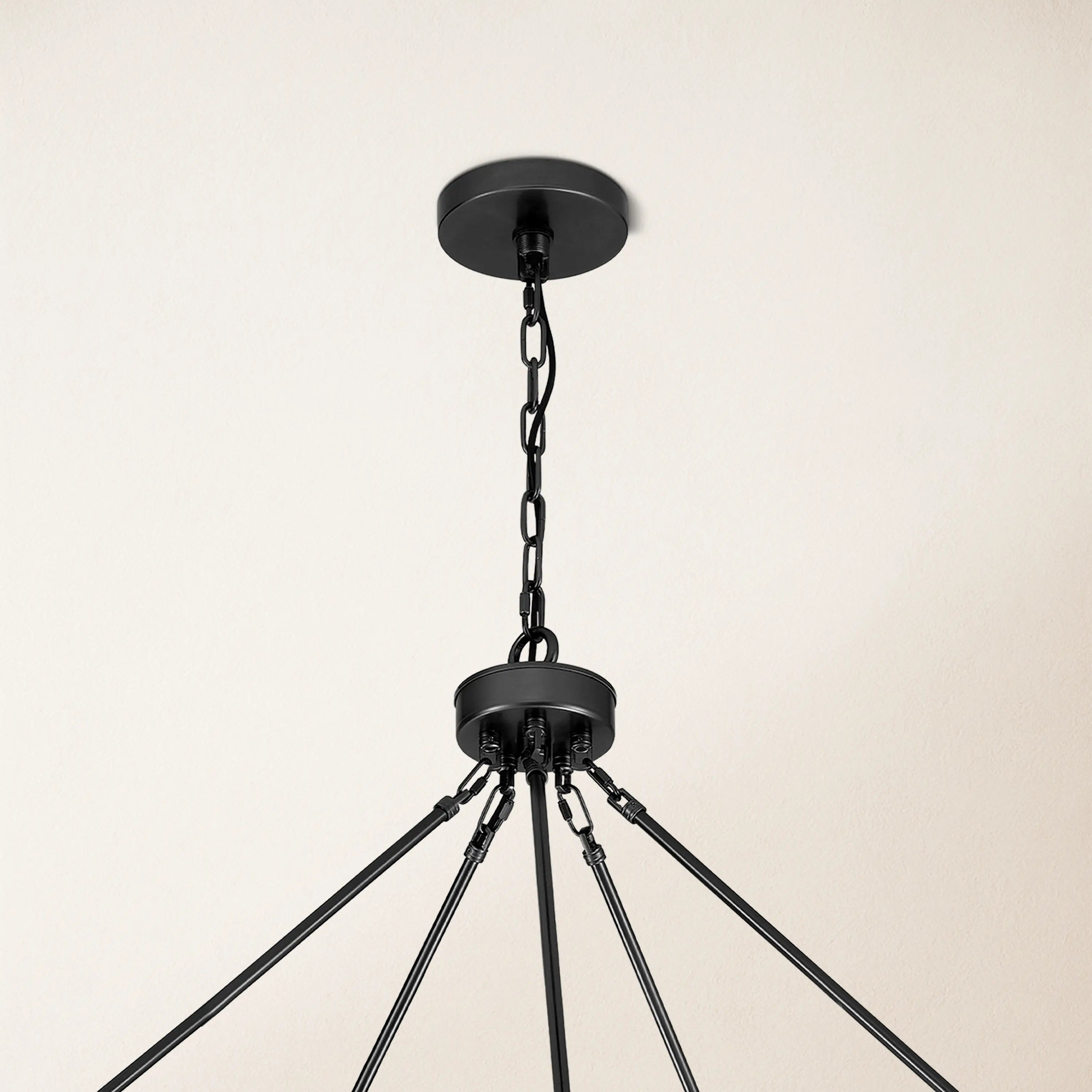 Cylora Glass Tube Round Chain Chandelier 152cm