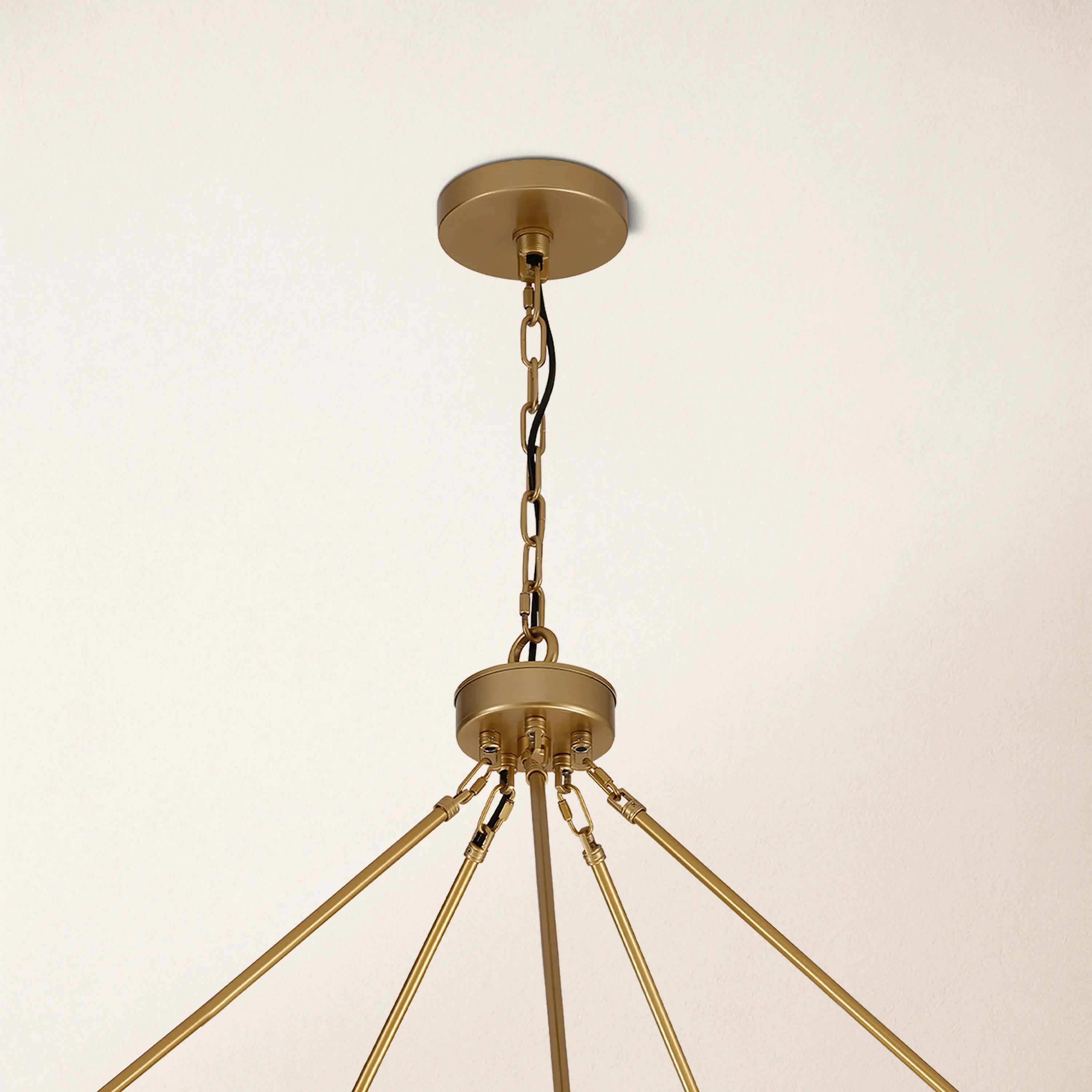 Cylora Glass Tube Round Chain Chandelier 152cm