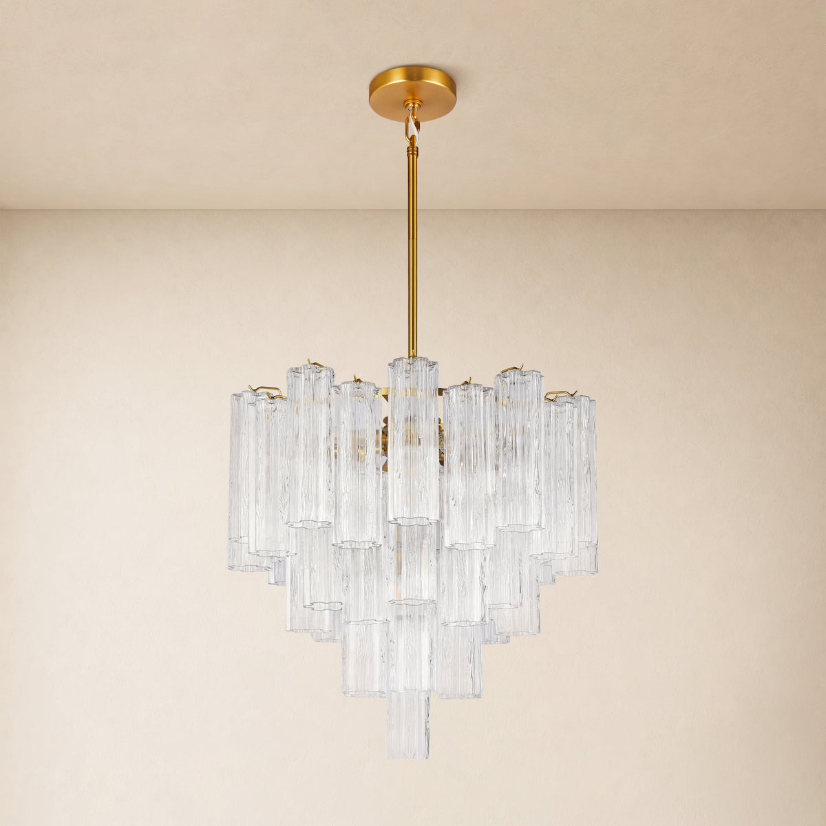 Lumeris Glass Tiered Round Chandelier 24"D