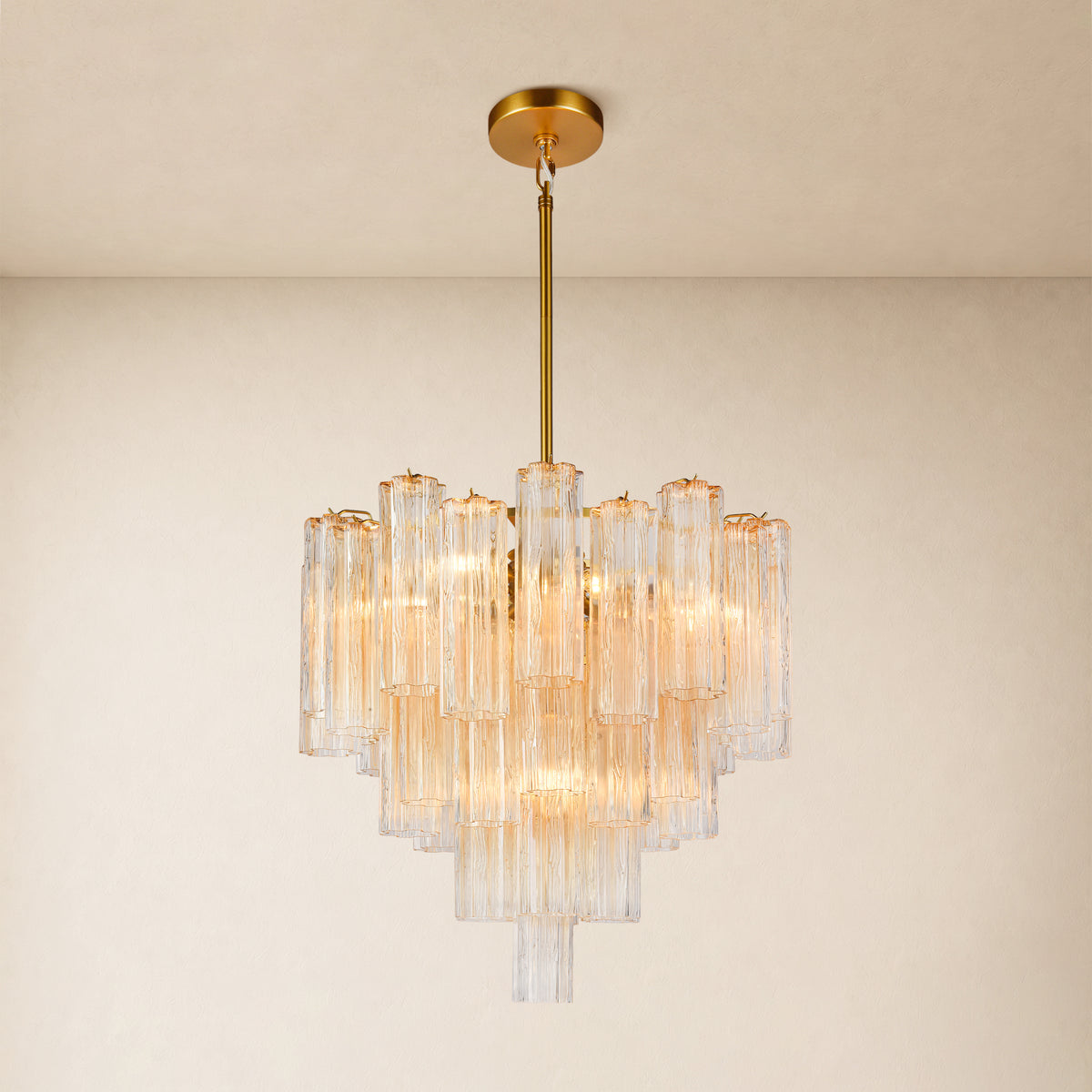 Lumeris Glass Tiered Round Chandelier 24"D