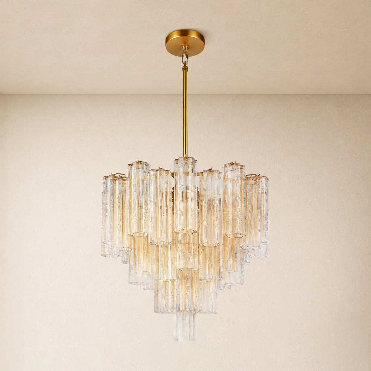 Lumeris Glass Tiered Round Chandelier 24"D