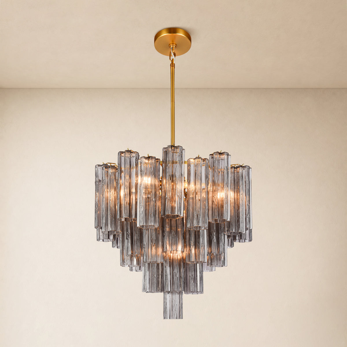 Lumeris Glass Tiered Round Chandelier 24"D