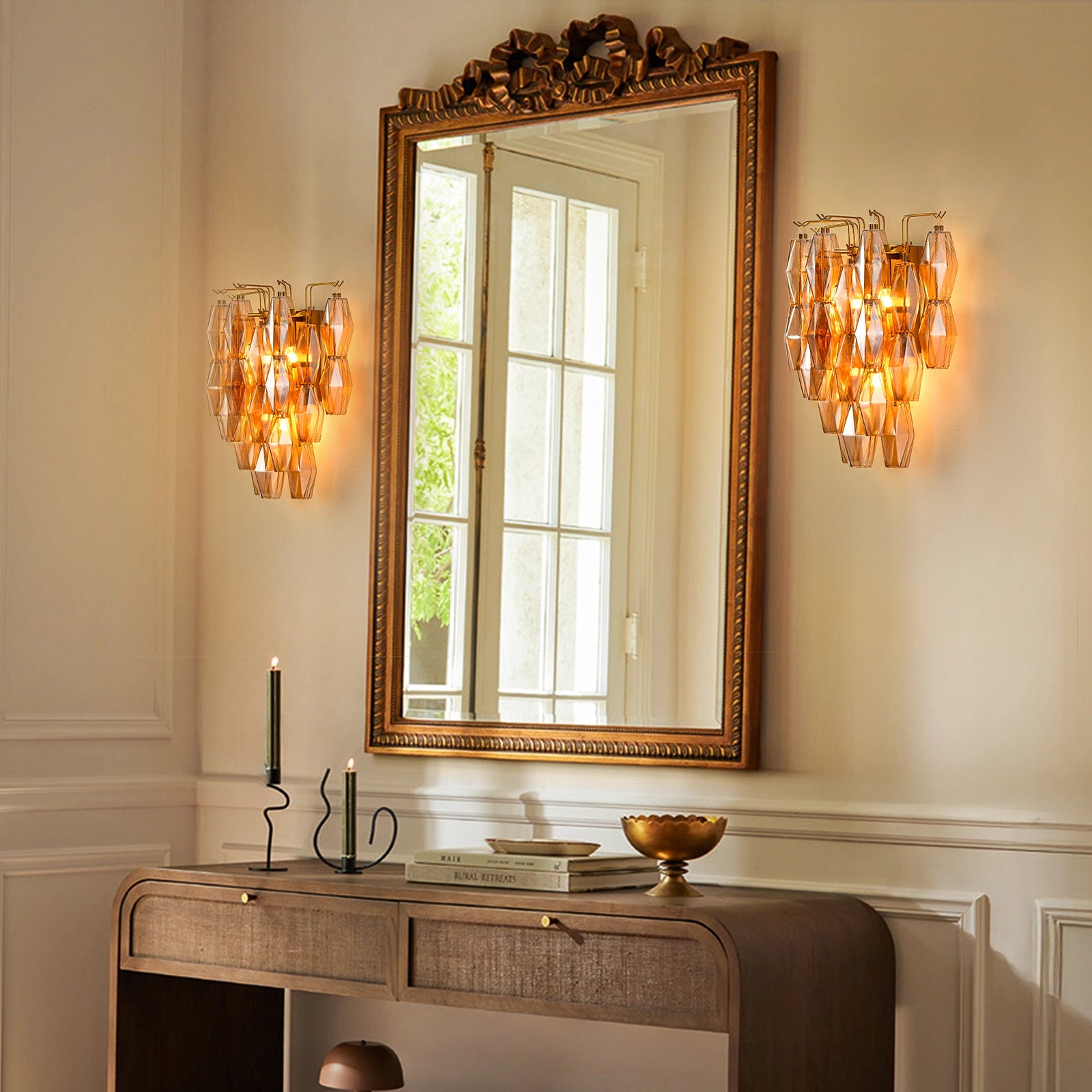 Celestial Drop Glass Wall Sconce 50cm H