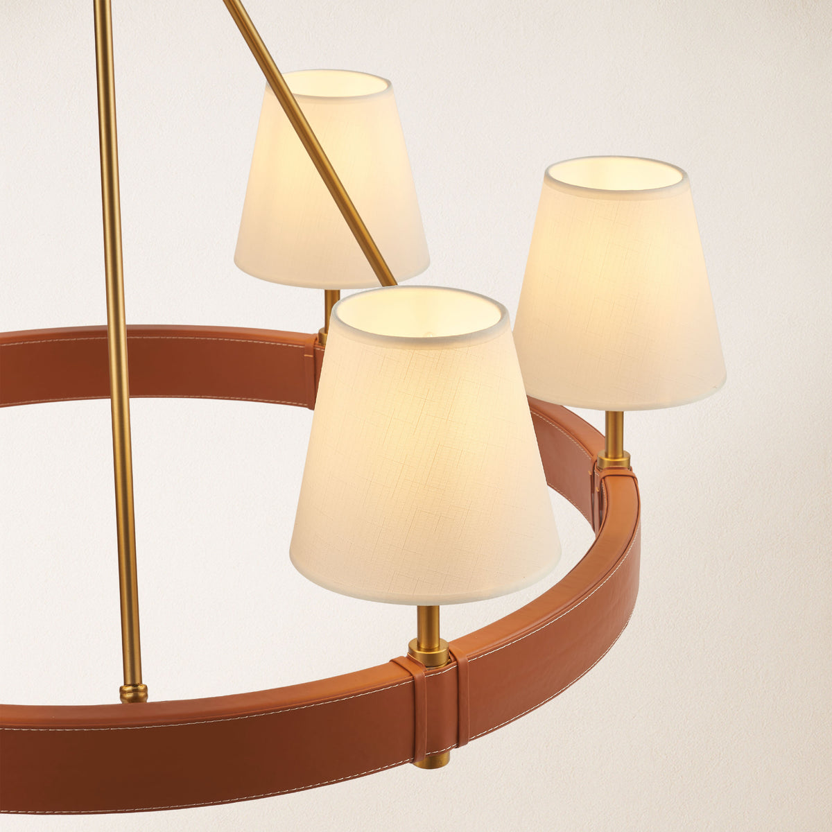Corvella Leather Round Chandelier 34"D