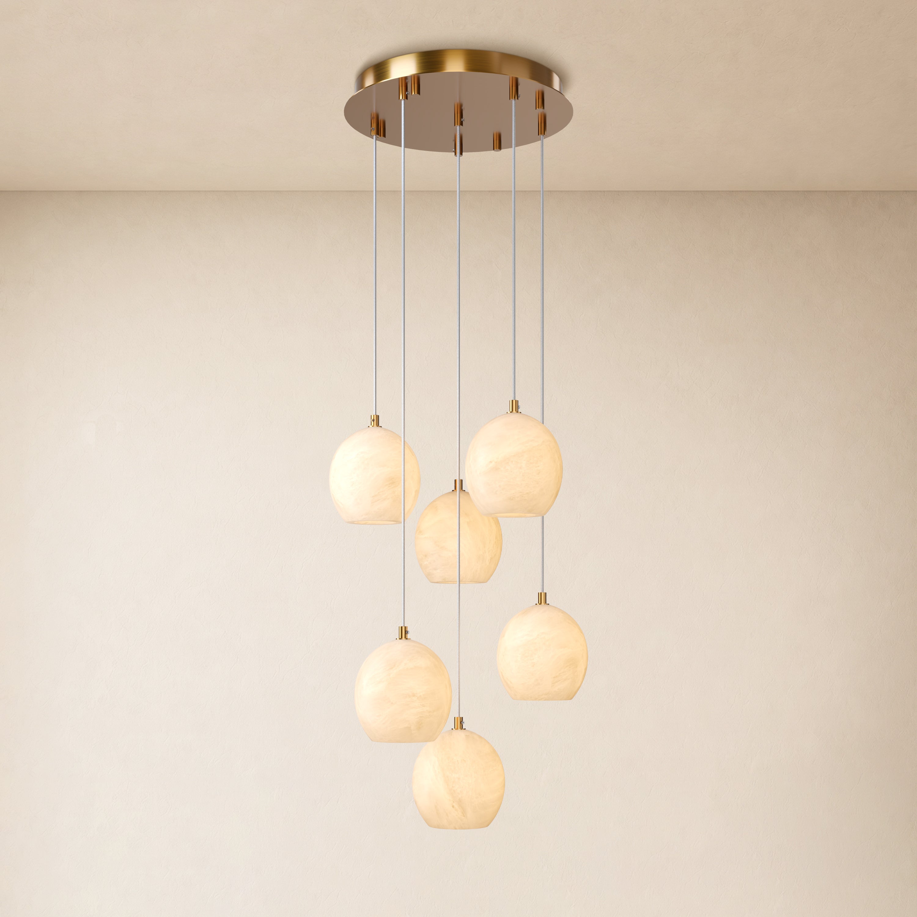 Quorvyn Resin Globe Round Chandelier