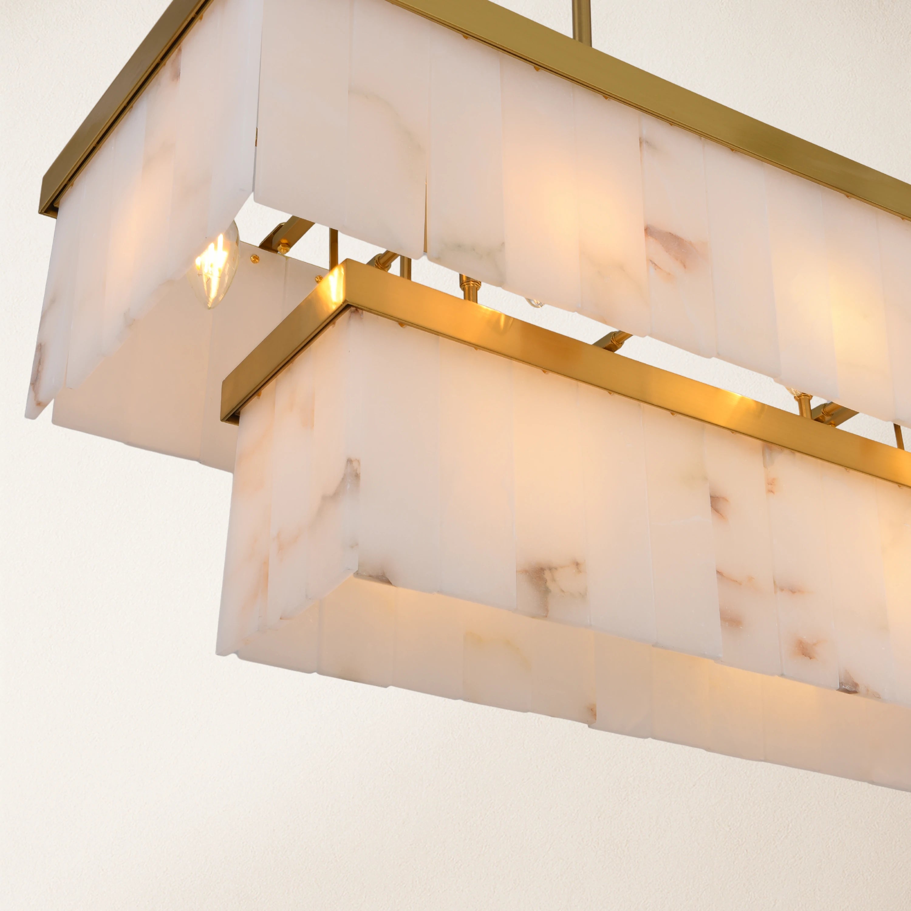 Solmare Alabaster Rectangular Chandelier 138cm