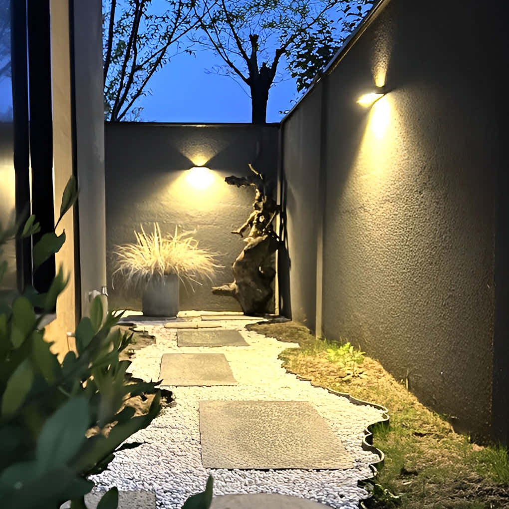 Vallum Rectangular Outdoor Up Down Wall Light