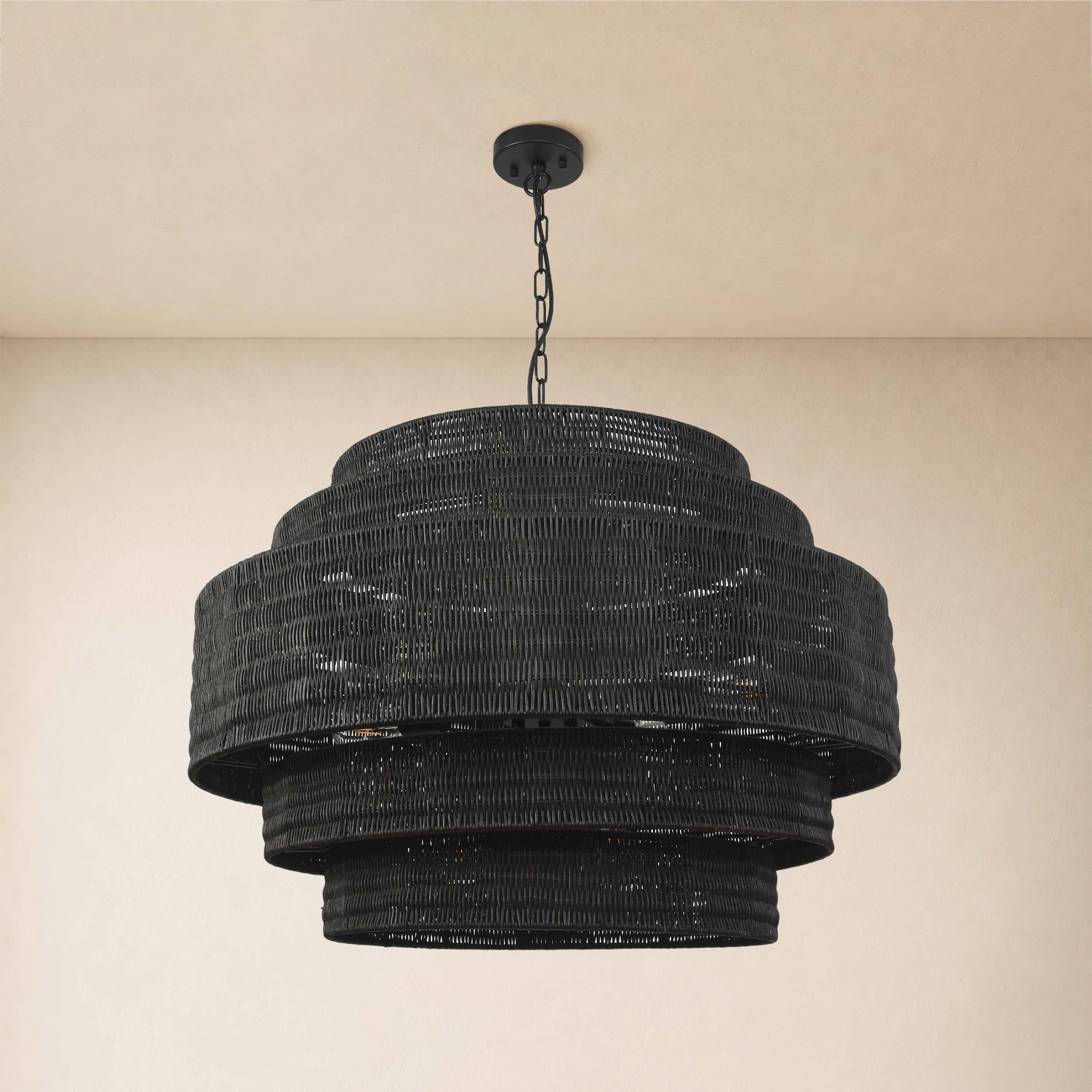 Cavana Rattan Round Chandelier 32"D