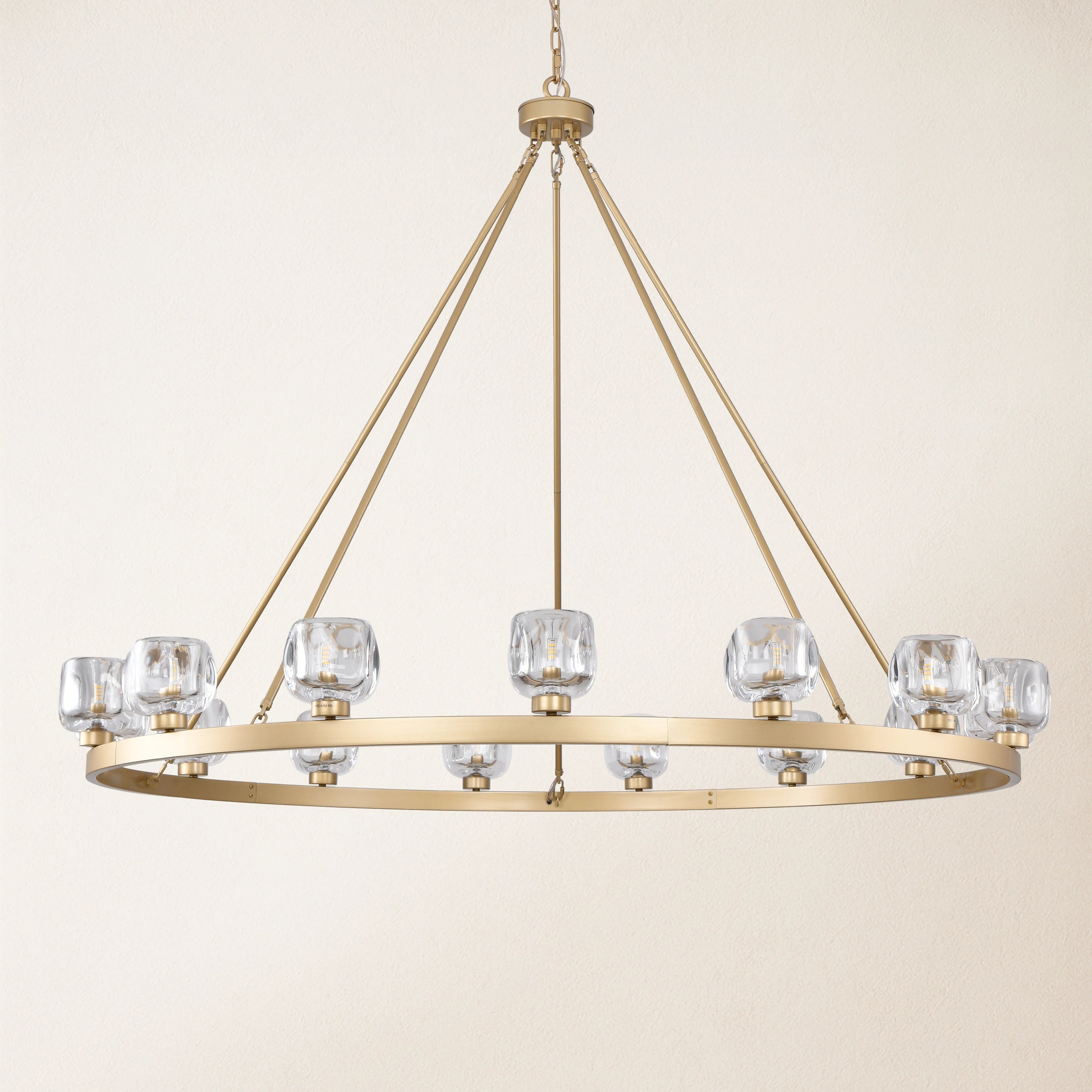 Vellum Crystal Round Chandelier 59"D