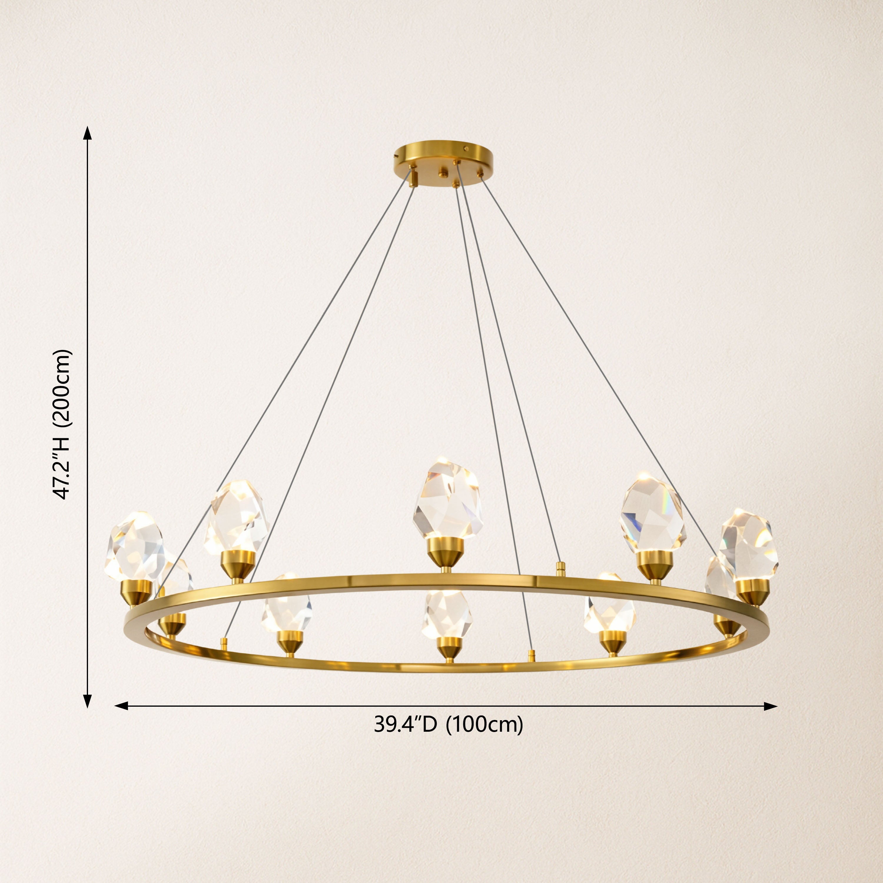 Aurelium Halo Crystal Round Chandelier