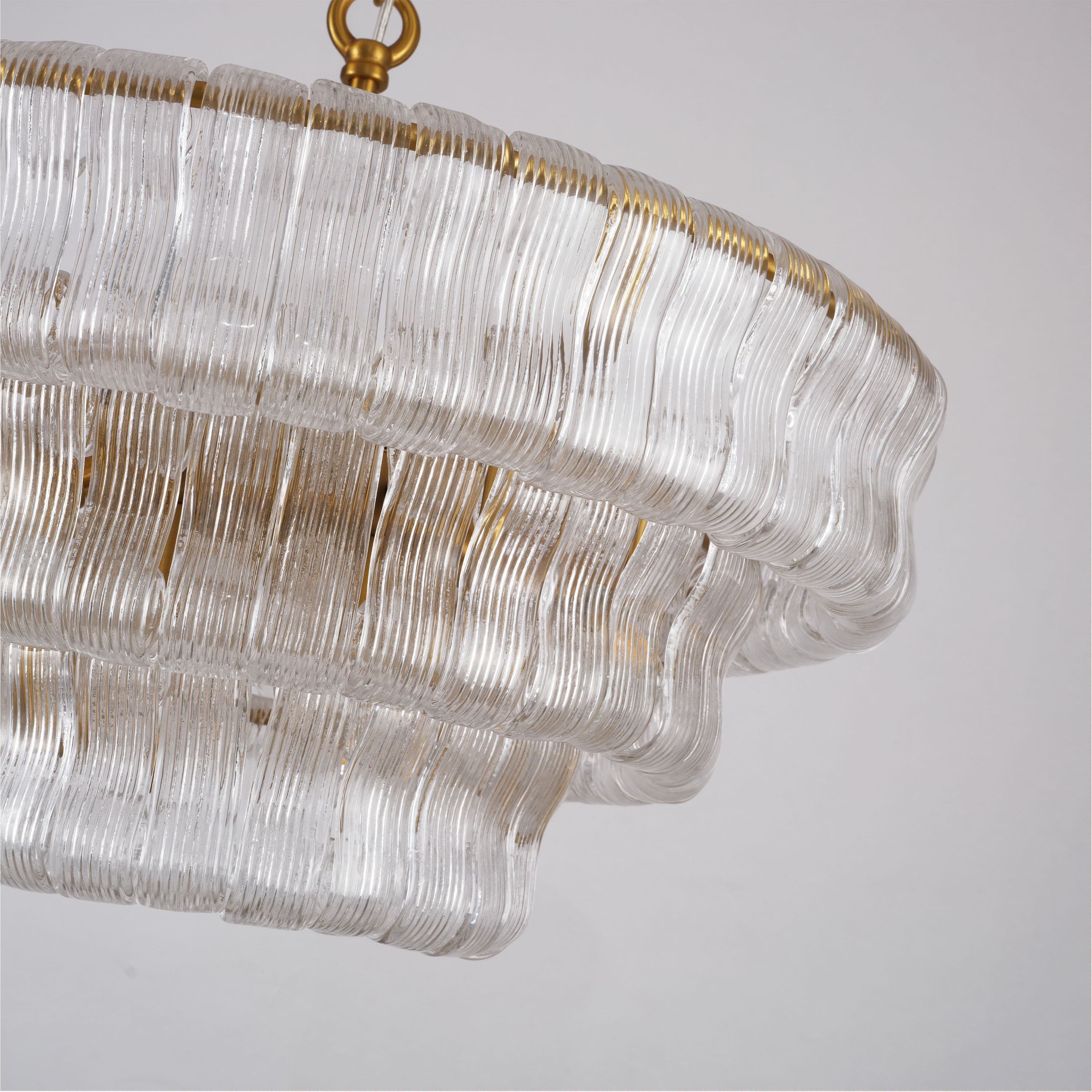 Ondalia Tiered Glass Round Chandelier 24"D