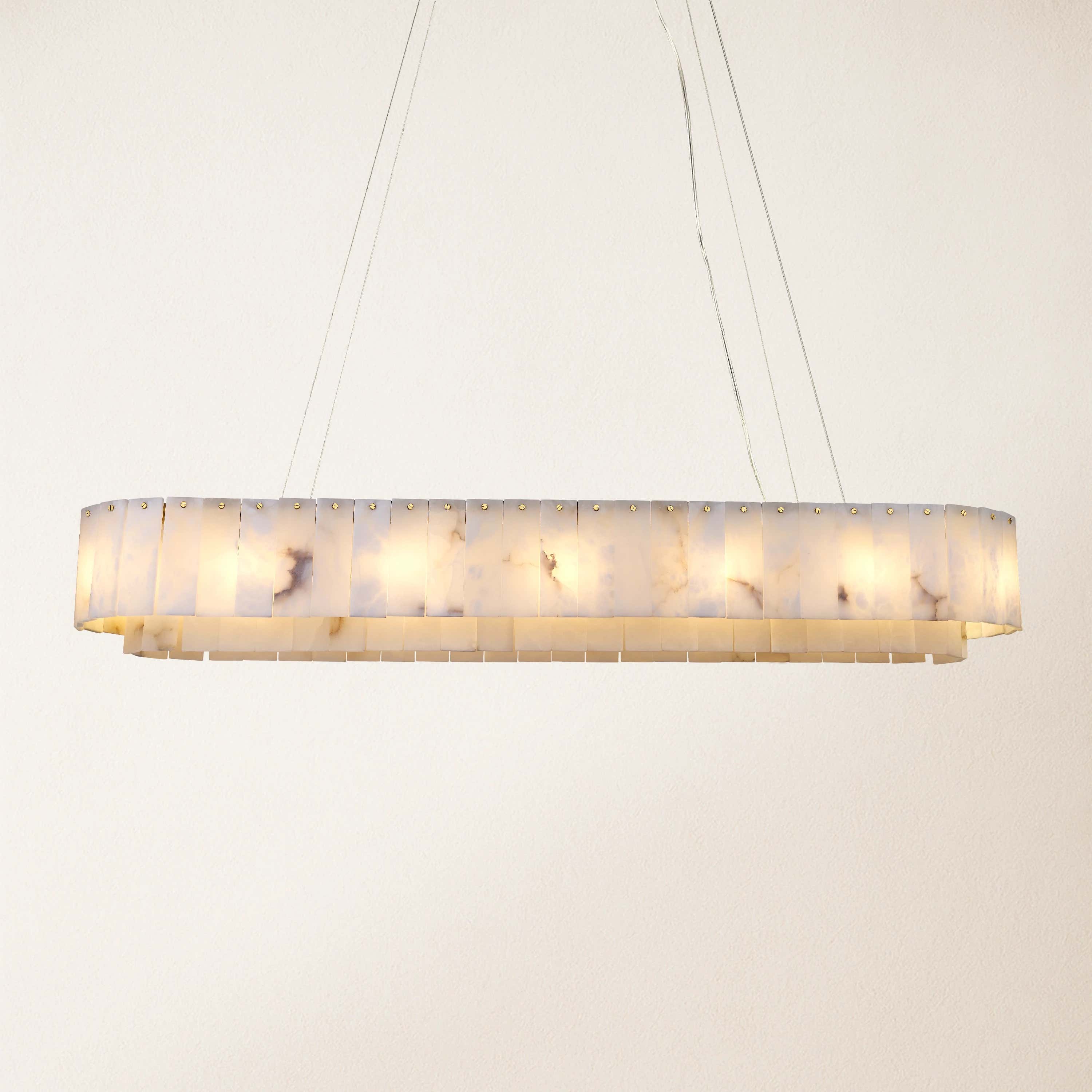 Sawyer Alabaster Oval Chandelier 54"#Finish_Gold