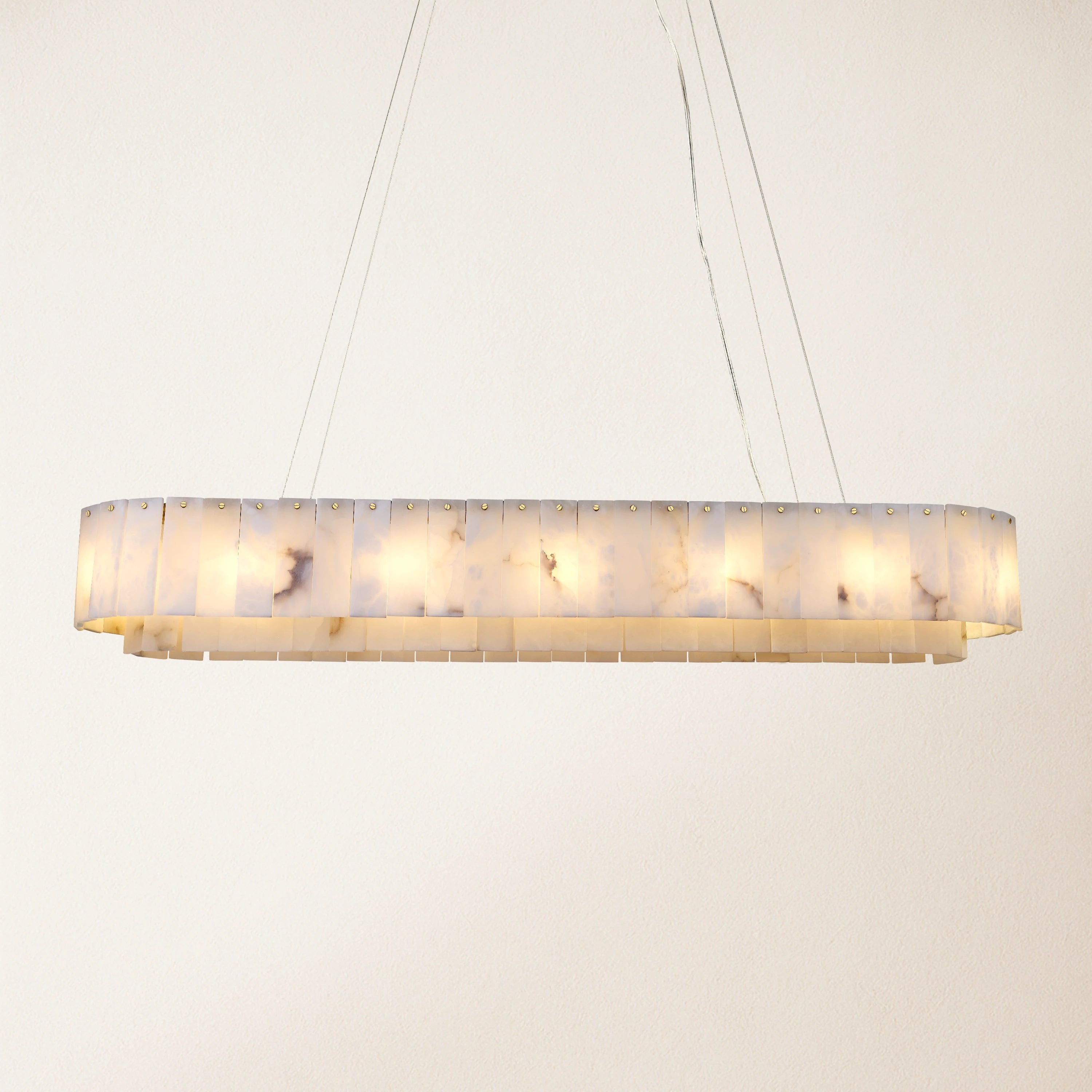 Sawyer Alabaster Rectangle Chandelier 137cm L