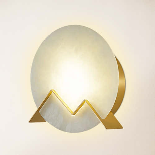 M Letter Alabaster Dish Wall Sconce 20cm D