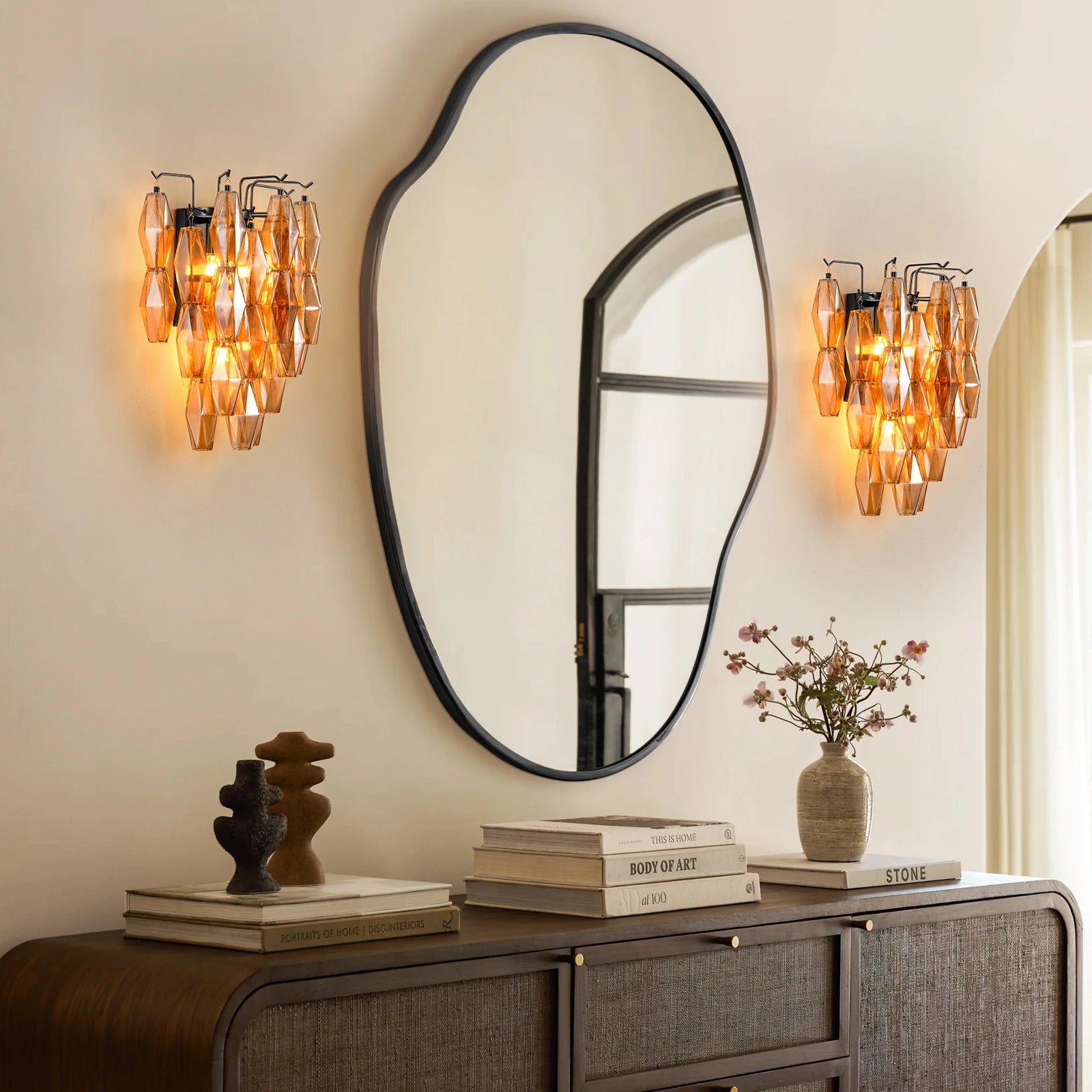 Celestial Drop Glass Wall Sconce 50cm H